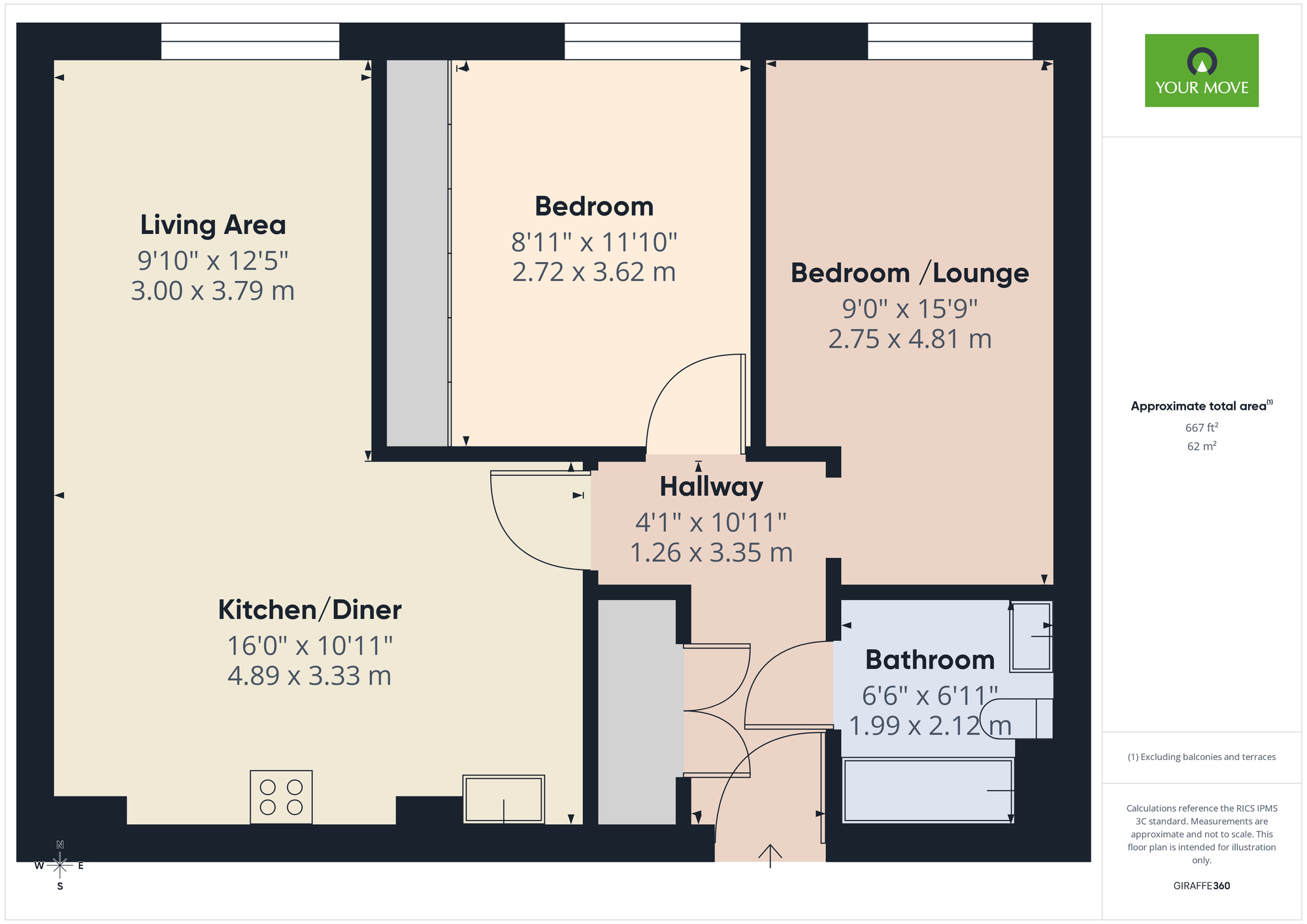 Floorplan of 2 bedroom Flat for sale, Autumn Court, Spring Gardens, Havering,, RM7