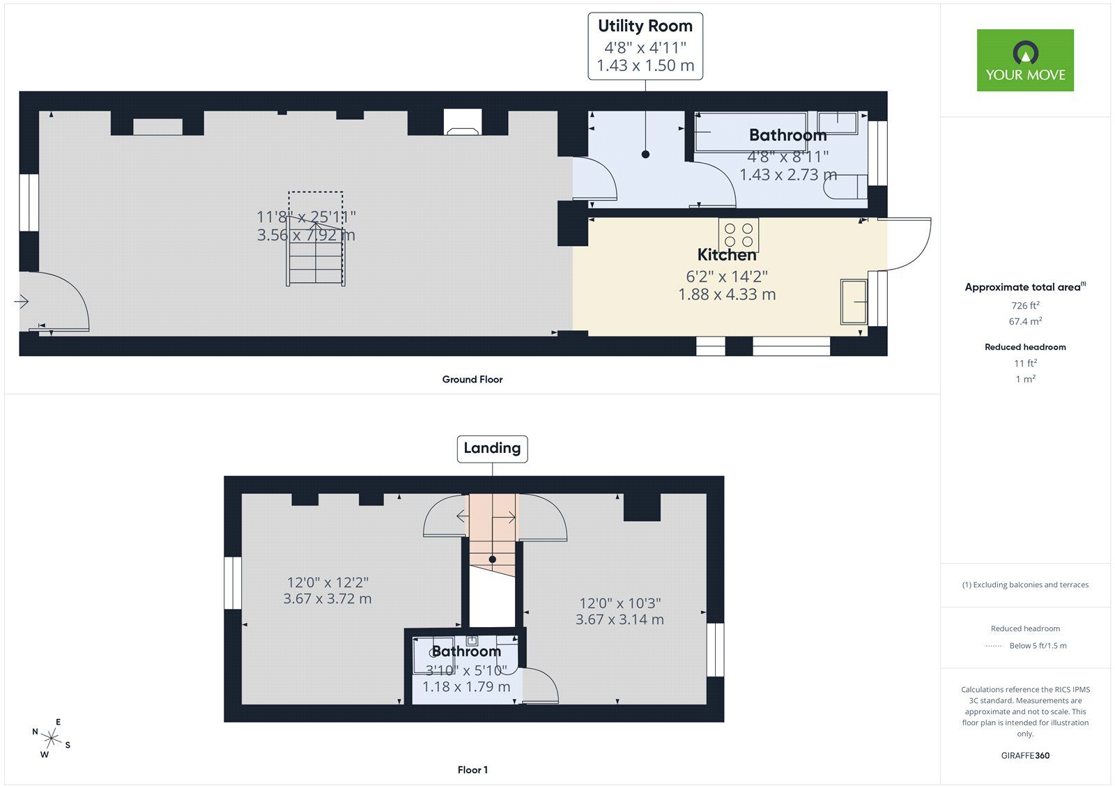 Floorplan of 2 bedroom Mid Terrace House to rent, Victoria Road, Romford, RM1