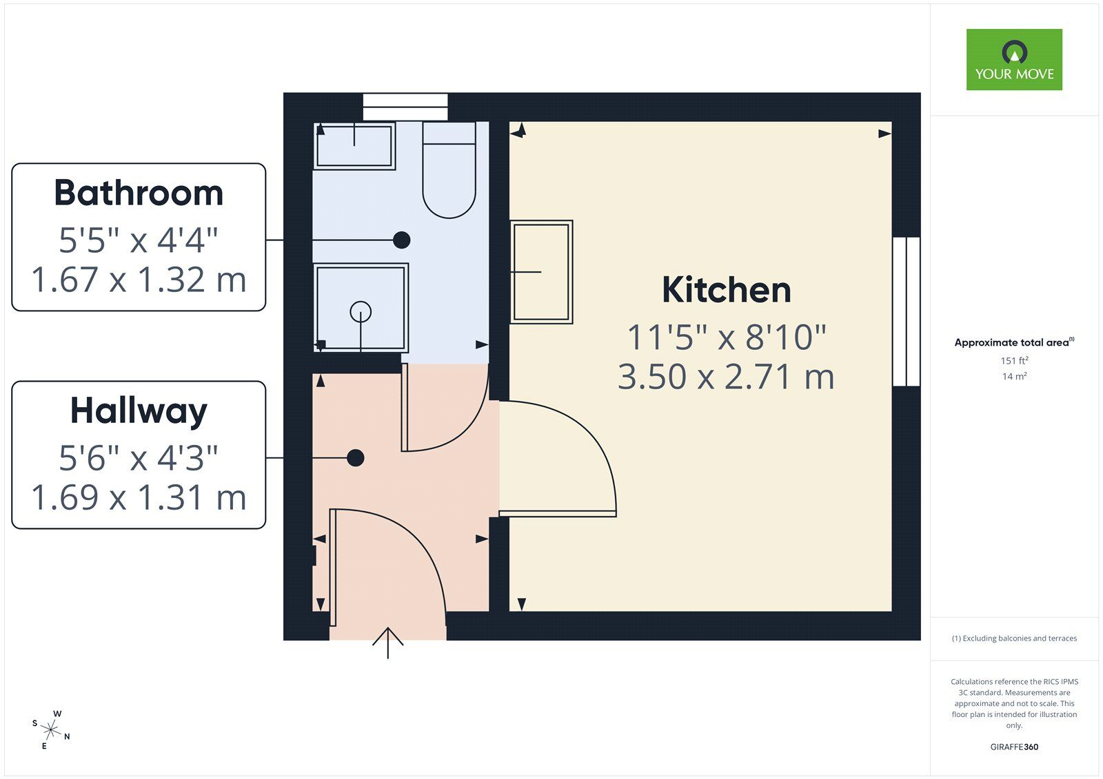 Floorplan of 1 bedroom Flat to rent, Eastern Road, Romford, RM1