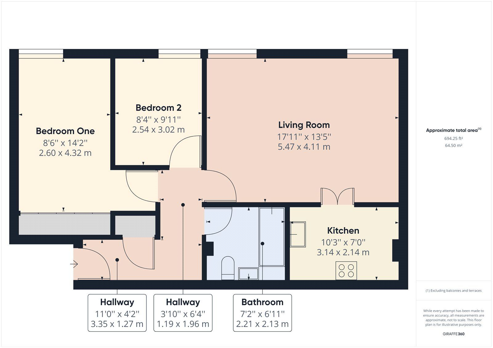 Floorplan of 2 bedroom Flat to rent, Western Road, Romford, RM1
