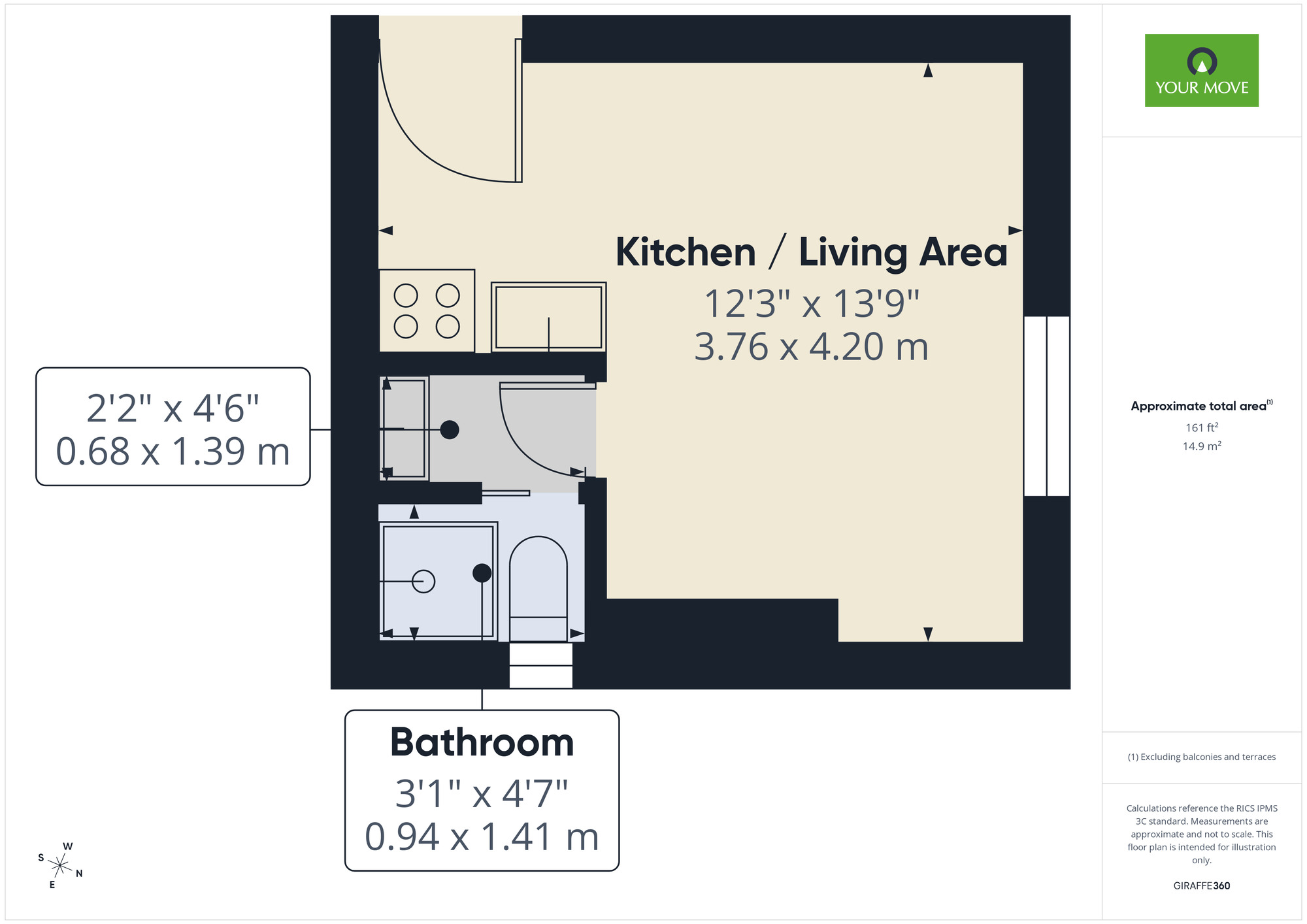 Floorplan of 1 bedroom Flat to rent, Eastern Road, Romford, RM1