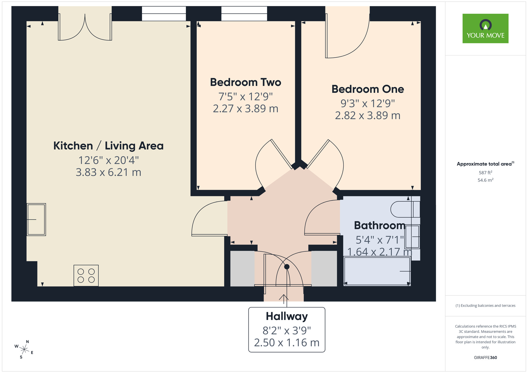 Floorplan of 2 bedroom Flat for sale, Slaney Road, Eldon Court, Slaney Road, Romford, RM1
