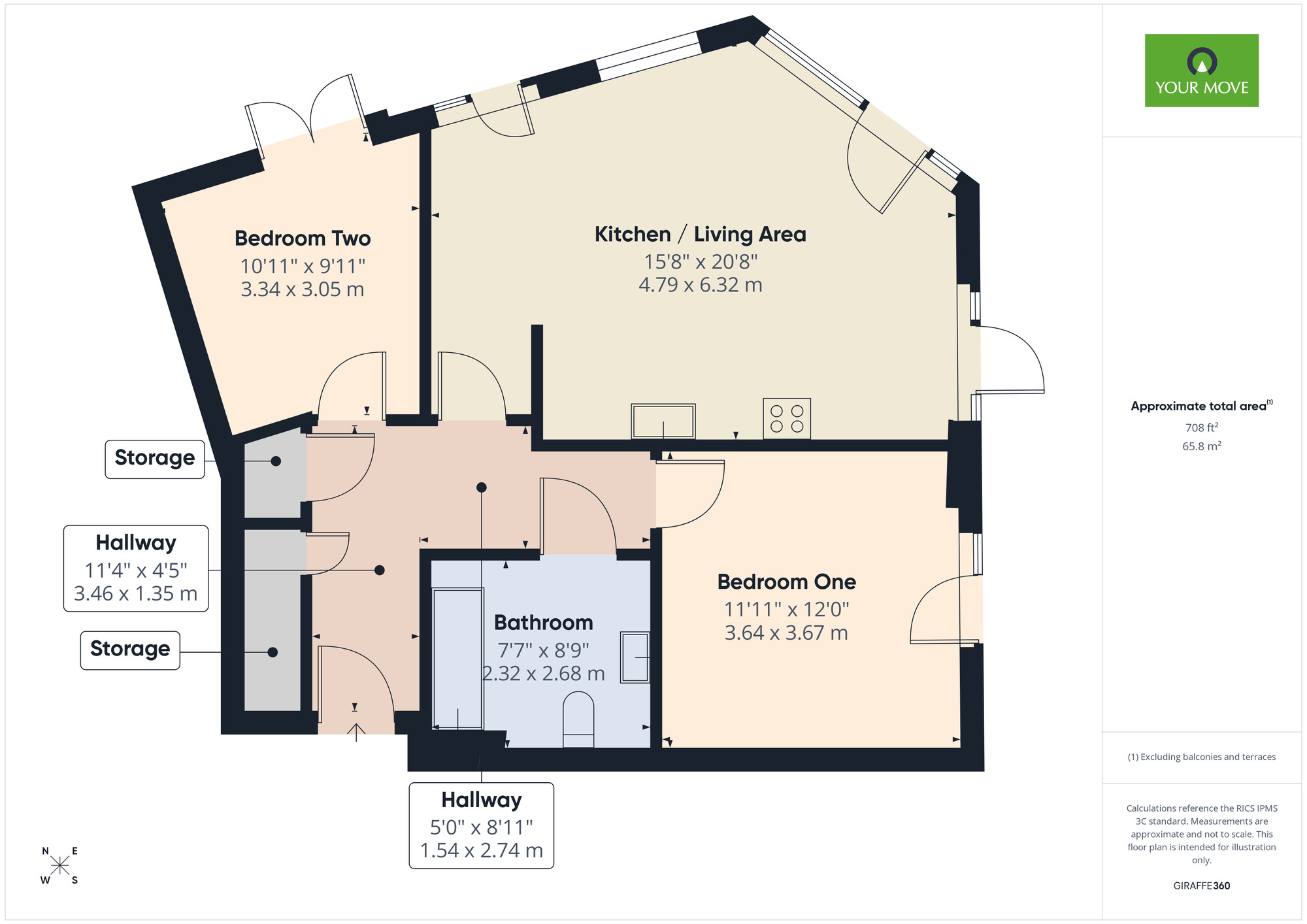 Floorplan of 2 bedroom Flat for sale, Maxwell Road, Romford, RM7