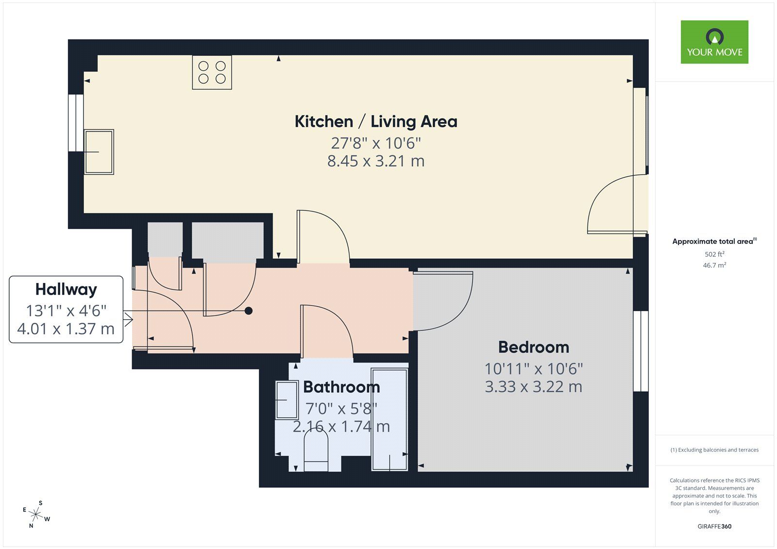 Floorplan of 1 bedroom Flat for sale, Maxwell Road, Romford, RM7