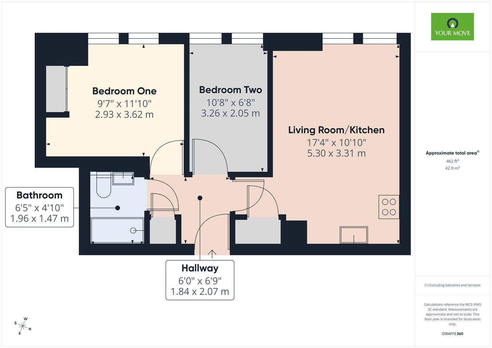 Floorplan of 2 bedroom Flat for sale, Mercury Gardens, Romford, RM1