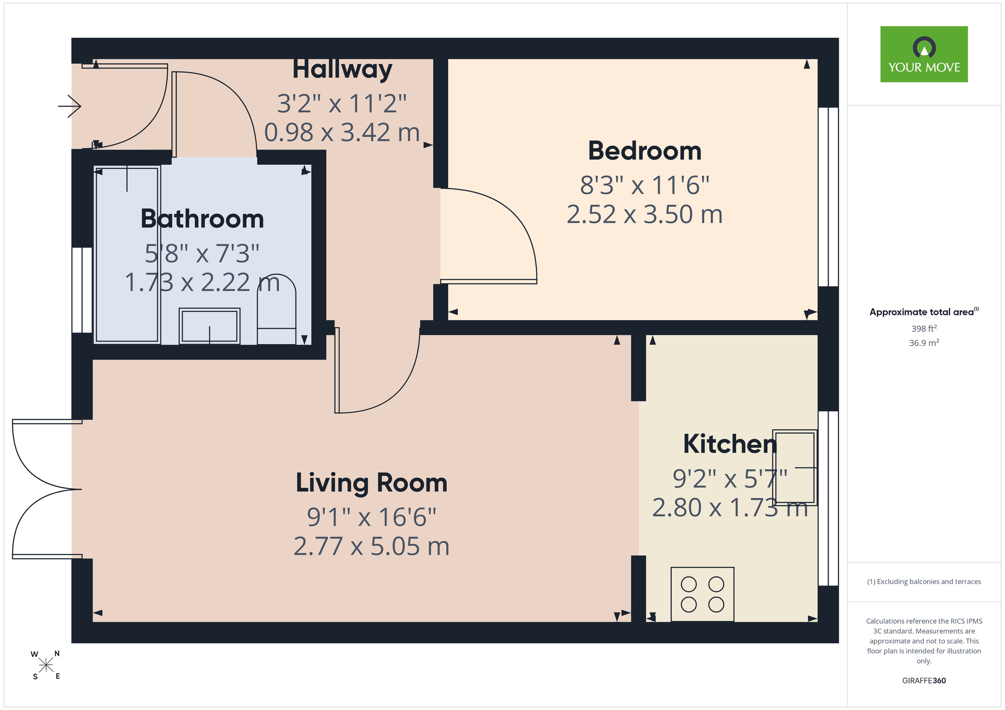 Floorplan of 1 bedroom Flat for sale, Mawney Road, Romford, RM7