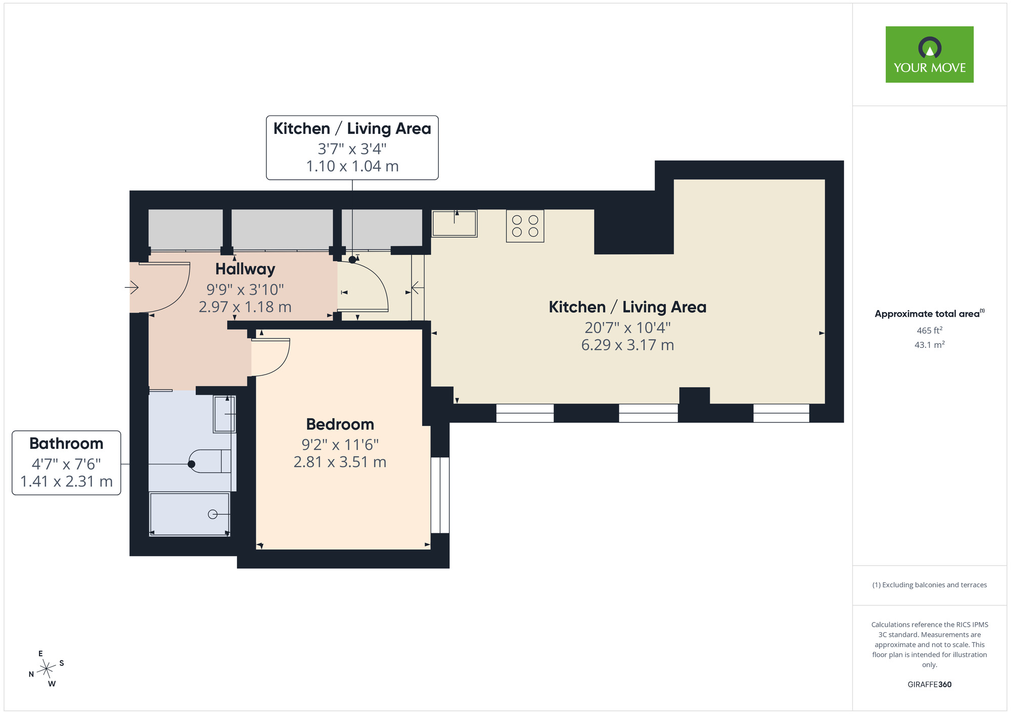 Floorplan of 1 bedroom Flat to rent, High Street, Hornchurch, RM12