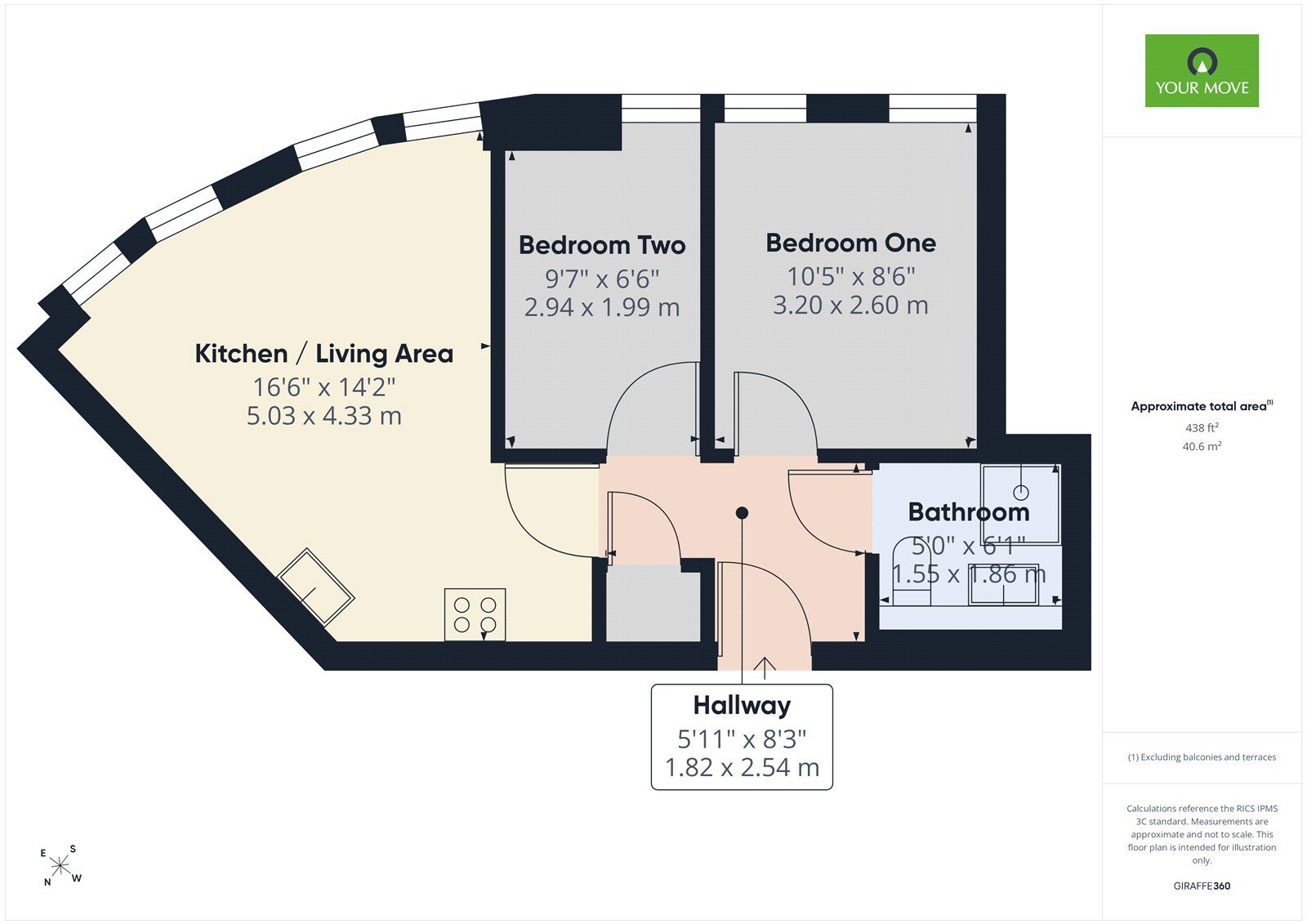 Floorplan of 2 bedroom Flat for sale, Mercury Gardens, Romford, RM1