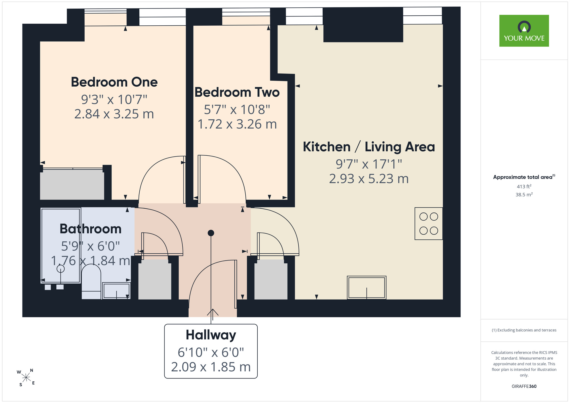 Floorplan of 2 bedroom Flat for sale, Mercury Gardens, Romford, RM1
