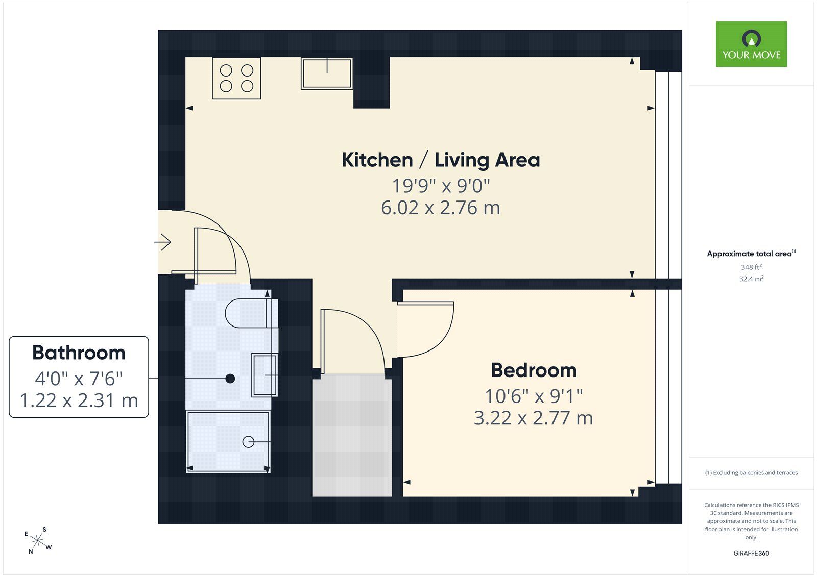 Floorplan of 1 bedroom Flat for sale, South Street, Romford, RM1