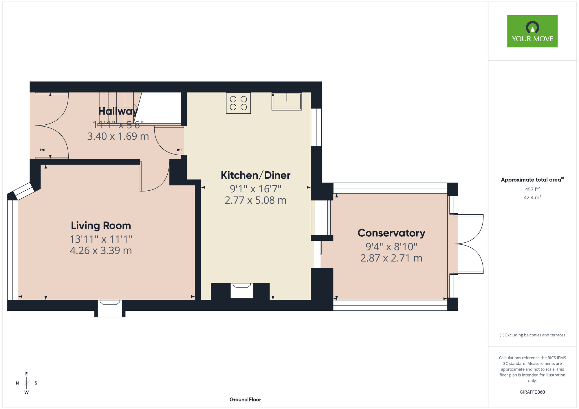 Floorplan of 3 bedroom Mid Terrace House for sale, Crow Lane, Romford, RM7