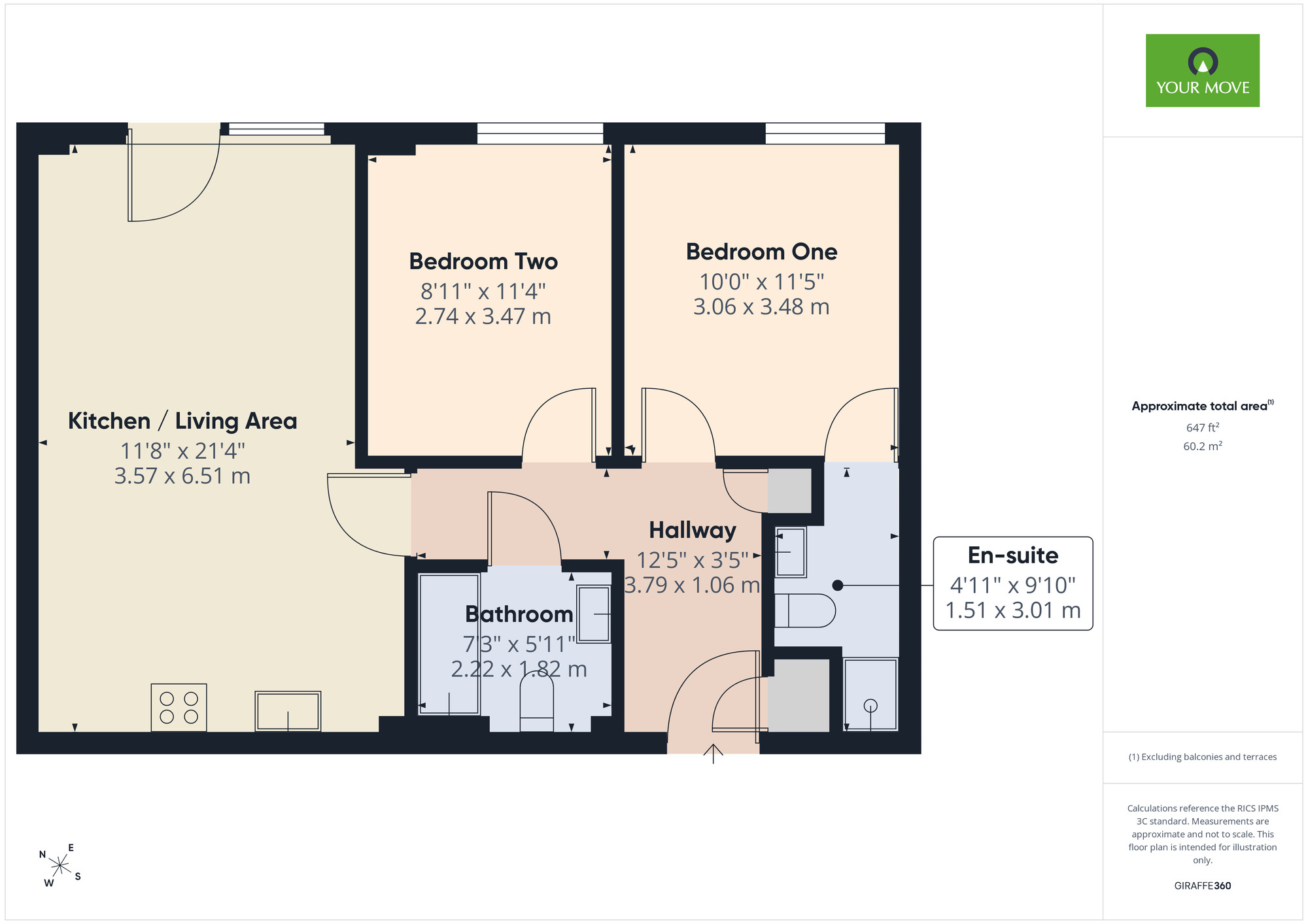 Floorplan of 2 bedroom Flat for sale, Maxwell Road, Romford, RM7