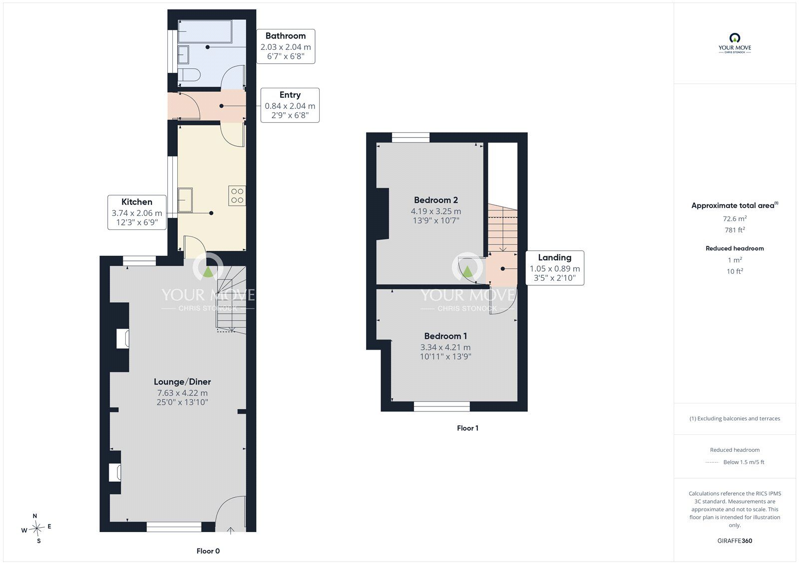 Floorplan of 2 bedroom End Terrace House to rent, Towneley Terrace, High Spen, Tyne And Wear, NE39