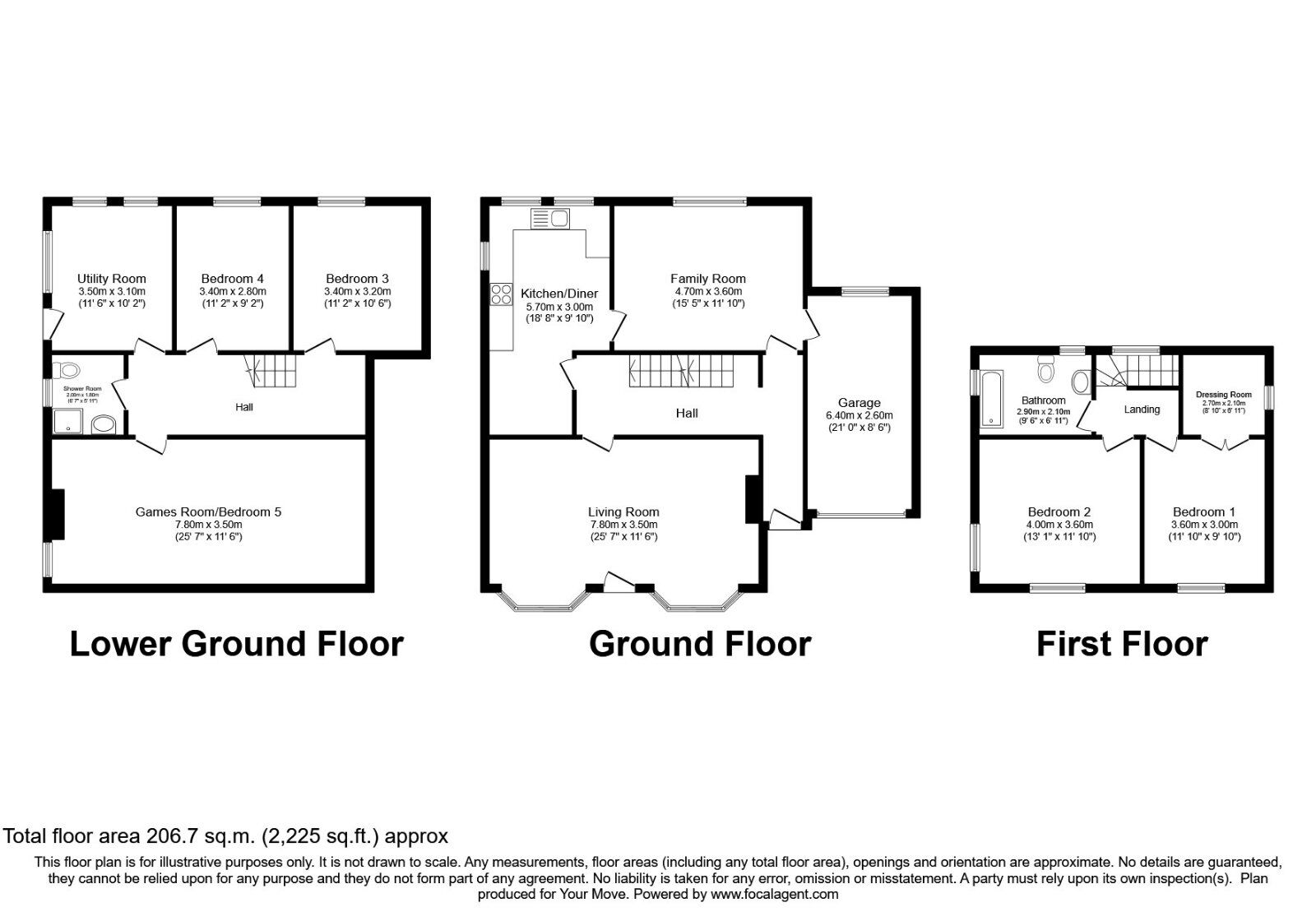Floorplan of 4 bedroom Detached House for sale, Strathmore Road, Rowlands Gill, Tyne and Wear, NE39