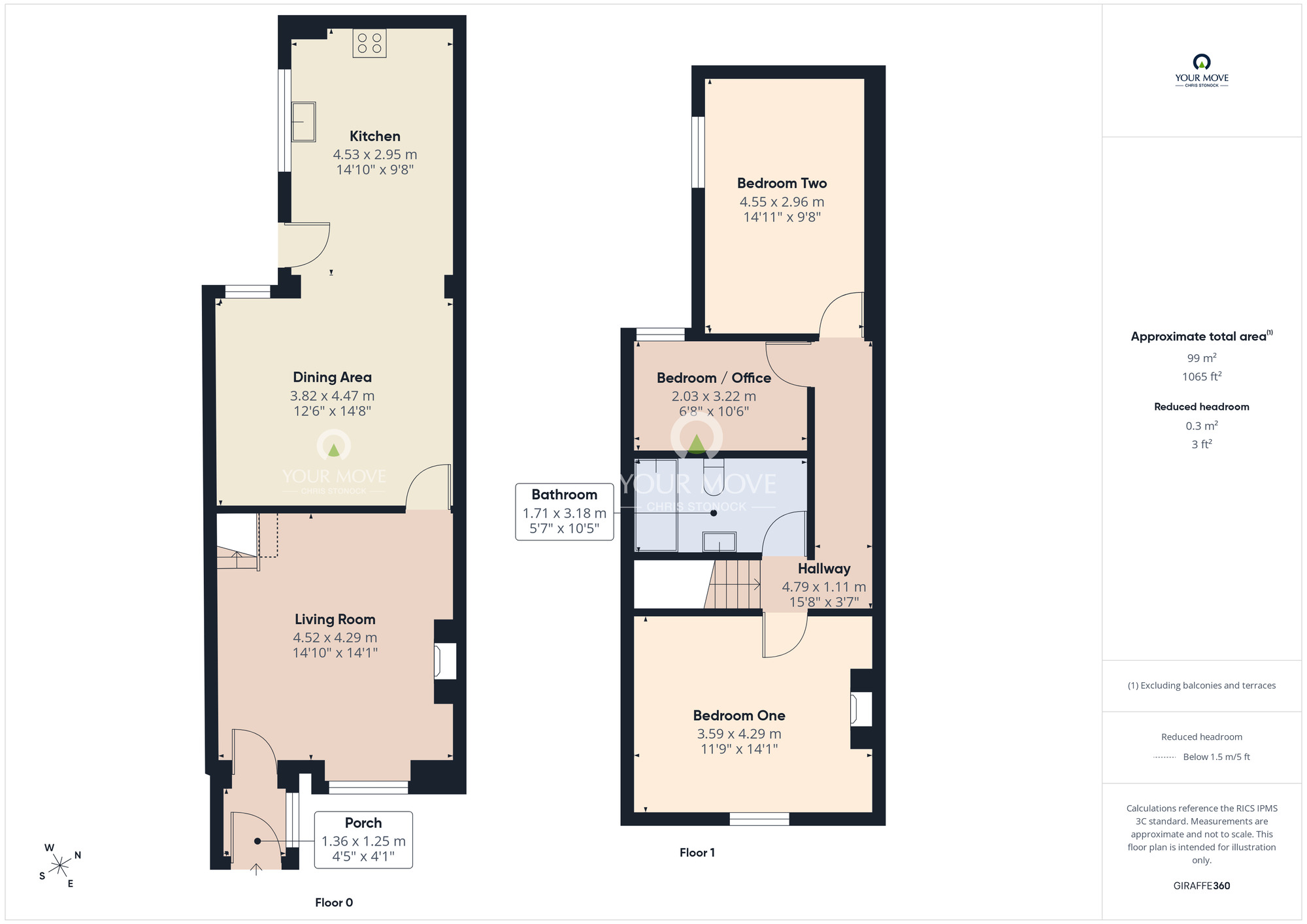 Floorplan of 3 bedroom Mid Terrace House for sale, Highfield Road, Rowlands Gill, NE39