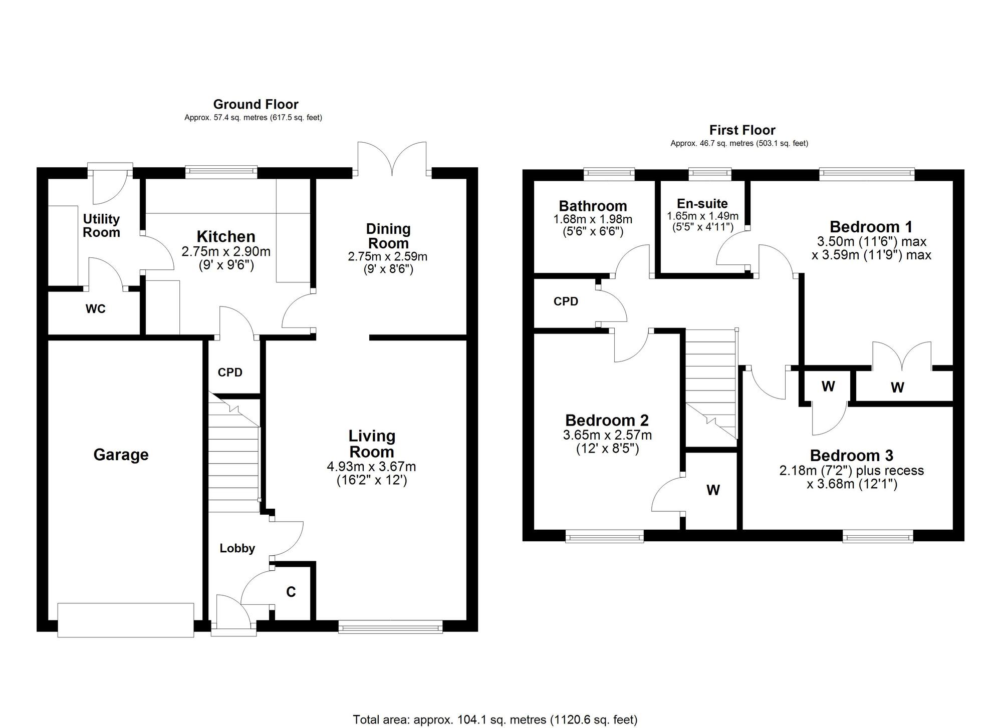 Floorplan of 3 bedroom Detached House to rent, The Meadows, Burnopfield, Newcastle upon Tyne, NE16