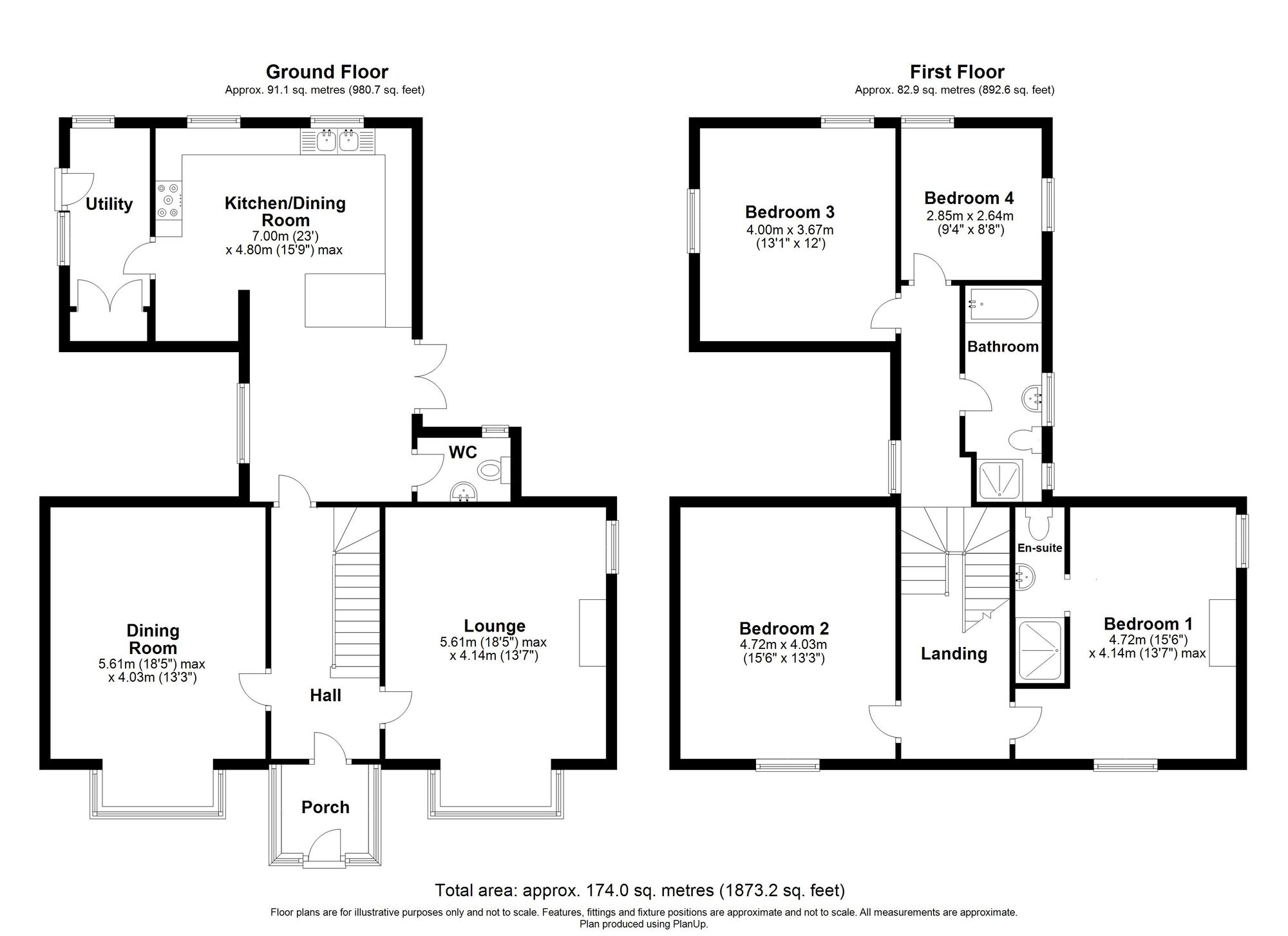 Floorplan of 4 bedroom Detached House for sale, Strathmore Road, Rowlands Gill, NE39