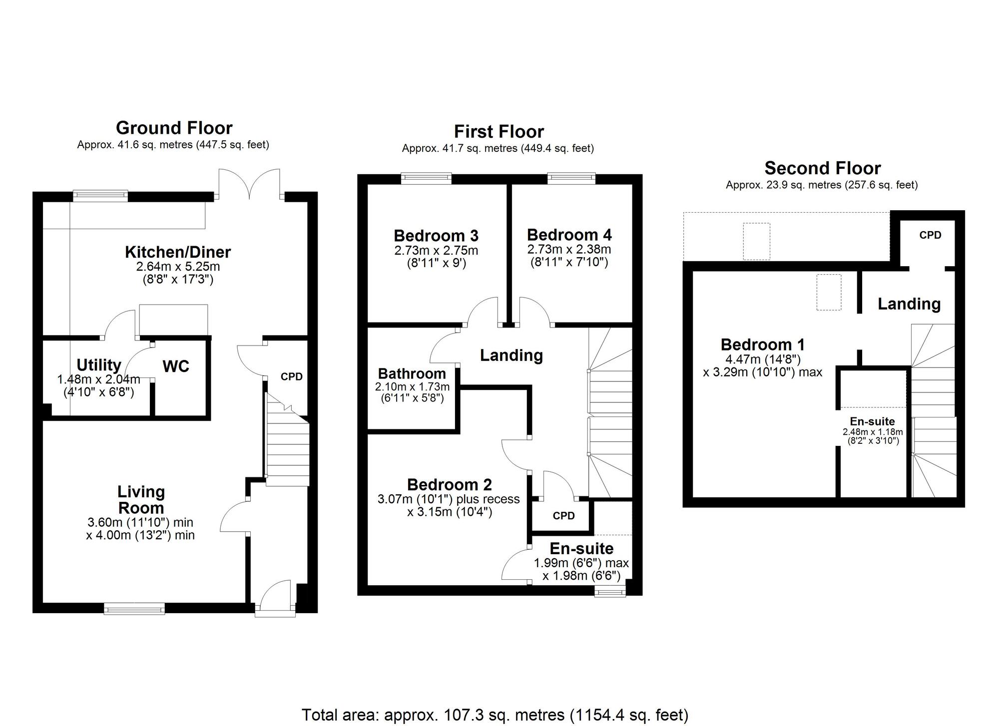 Floorplan of 4 bedroom Semi Detached House for sale, West Farm Drive, Chopwell, Newcastle upon Tyne, NE17