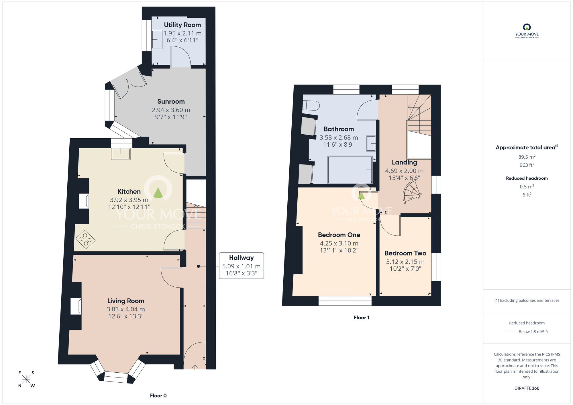 Floorplan of 2 bedroom End Terrace House for sale, Orchard Terrace, Rowlands Gill, NE39