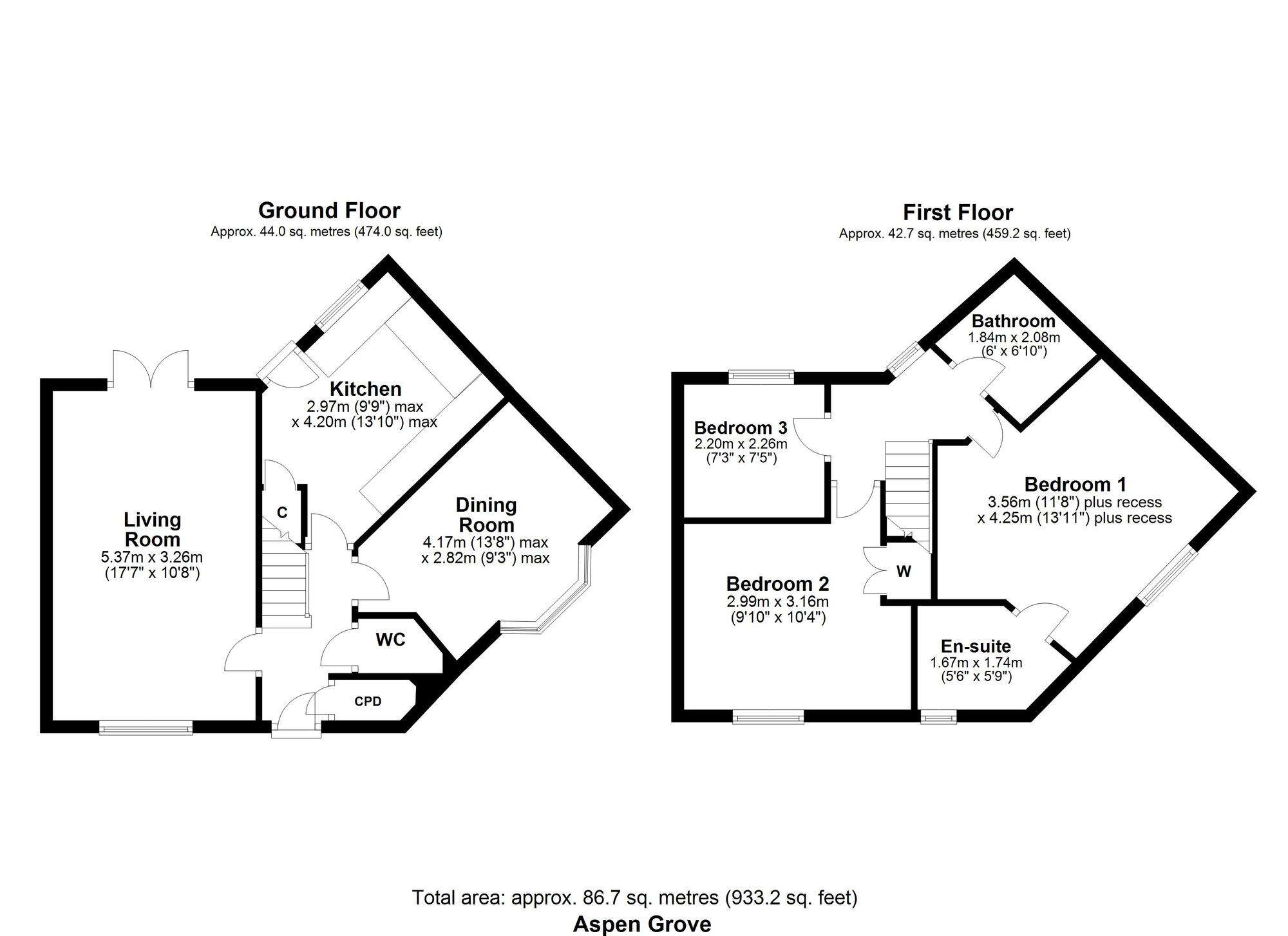 Floorplan of 3 bedroom Detached House for sale, Aspen Grove, Burnopfield, Durham, NE16