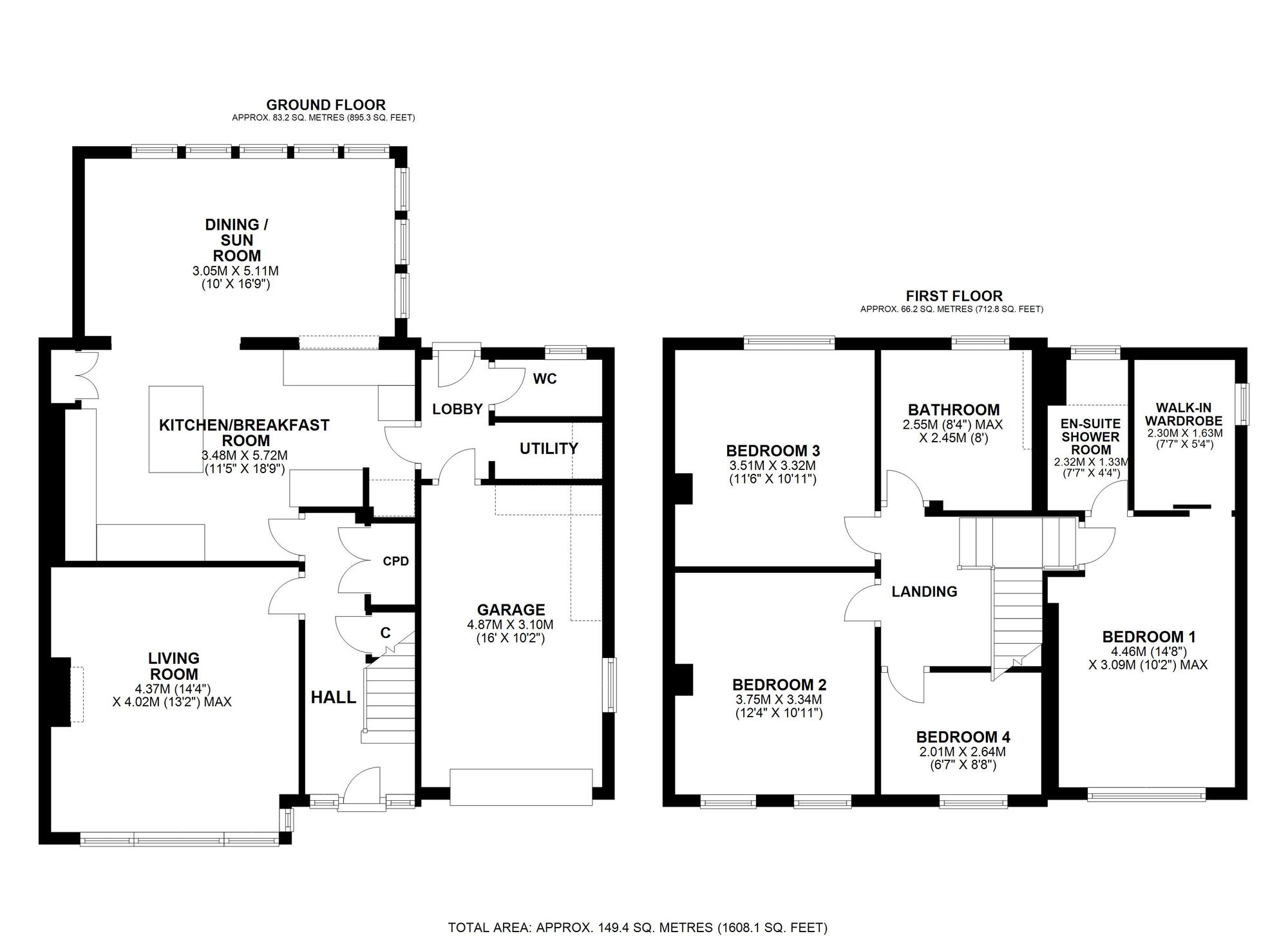 Floorplan of 4 bedroom Semi Detached House for sale, Lintzford Road, Rowlands Gill, Tyne and Wear, NE39
