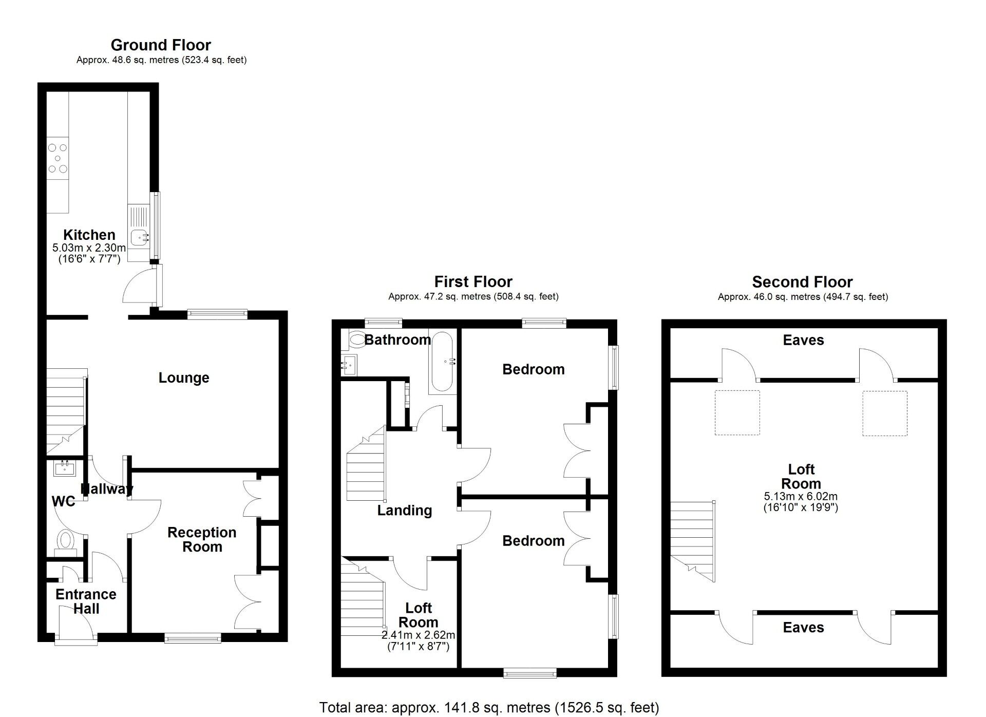 Floorplan of 2 bedroom End Terrace House for sale, Ethel Terrace, High Spen, Tyne and Wear, NE39