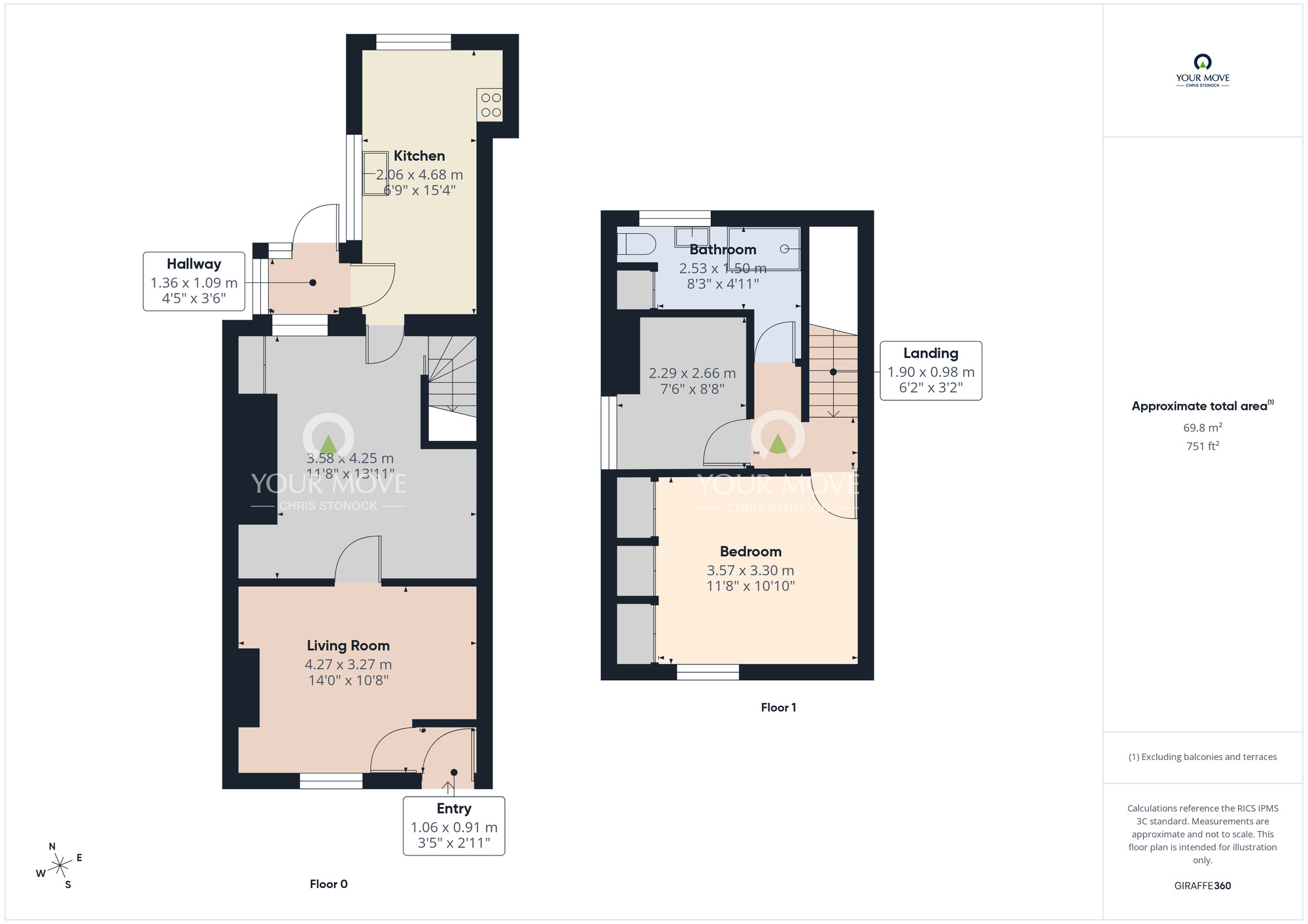 Floorplan of 2 bedroom End Terrace House for sale, Towneley Terrace, High Spen, Tyne and Wear, NE39