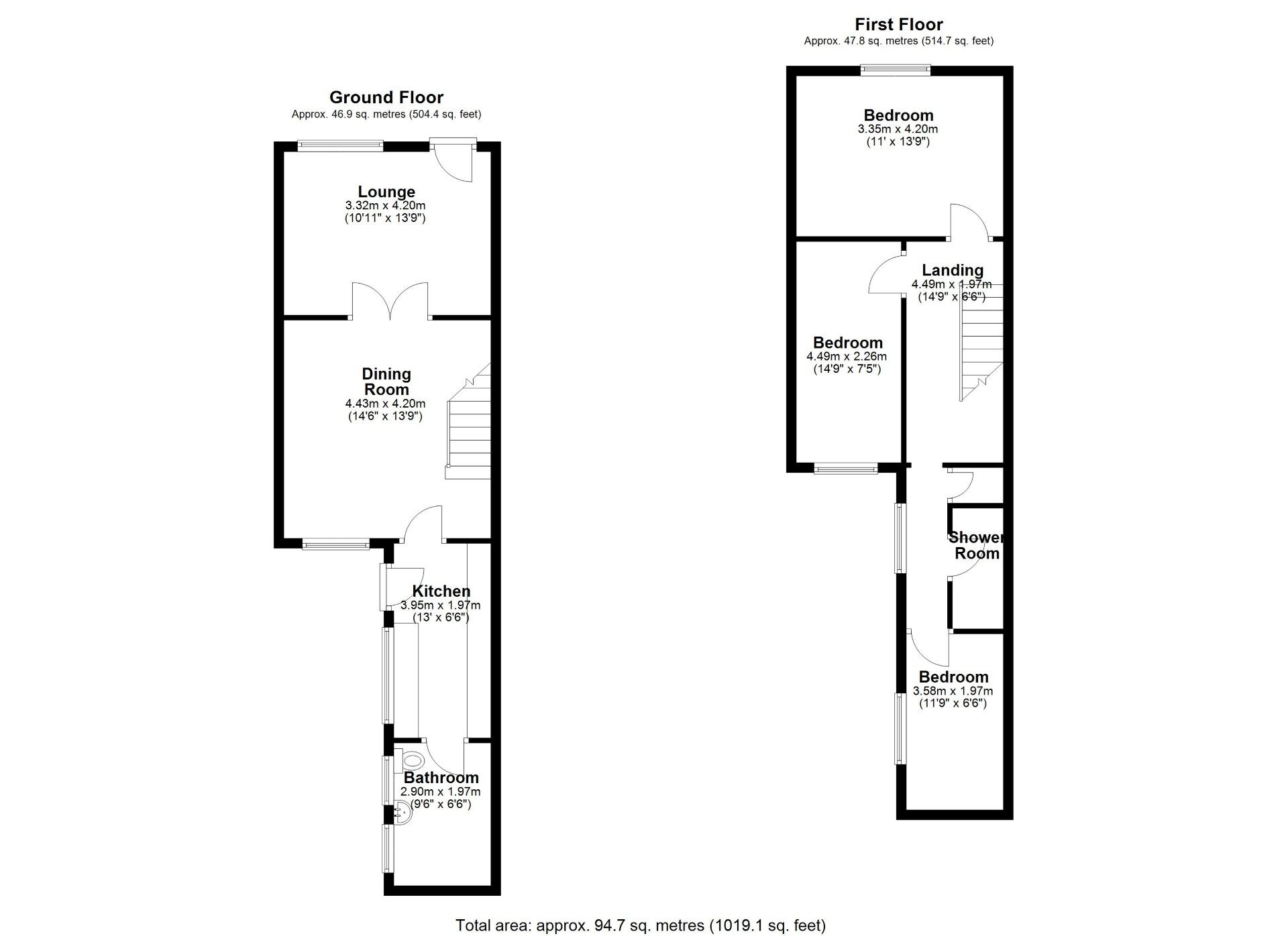 Floorplan of 3 bedroom Mid Terrace House for sale, Tweed Street, Chopwell, Tyne and Wear, NE17