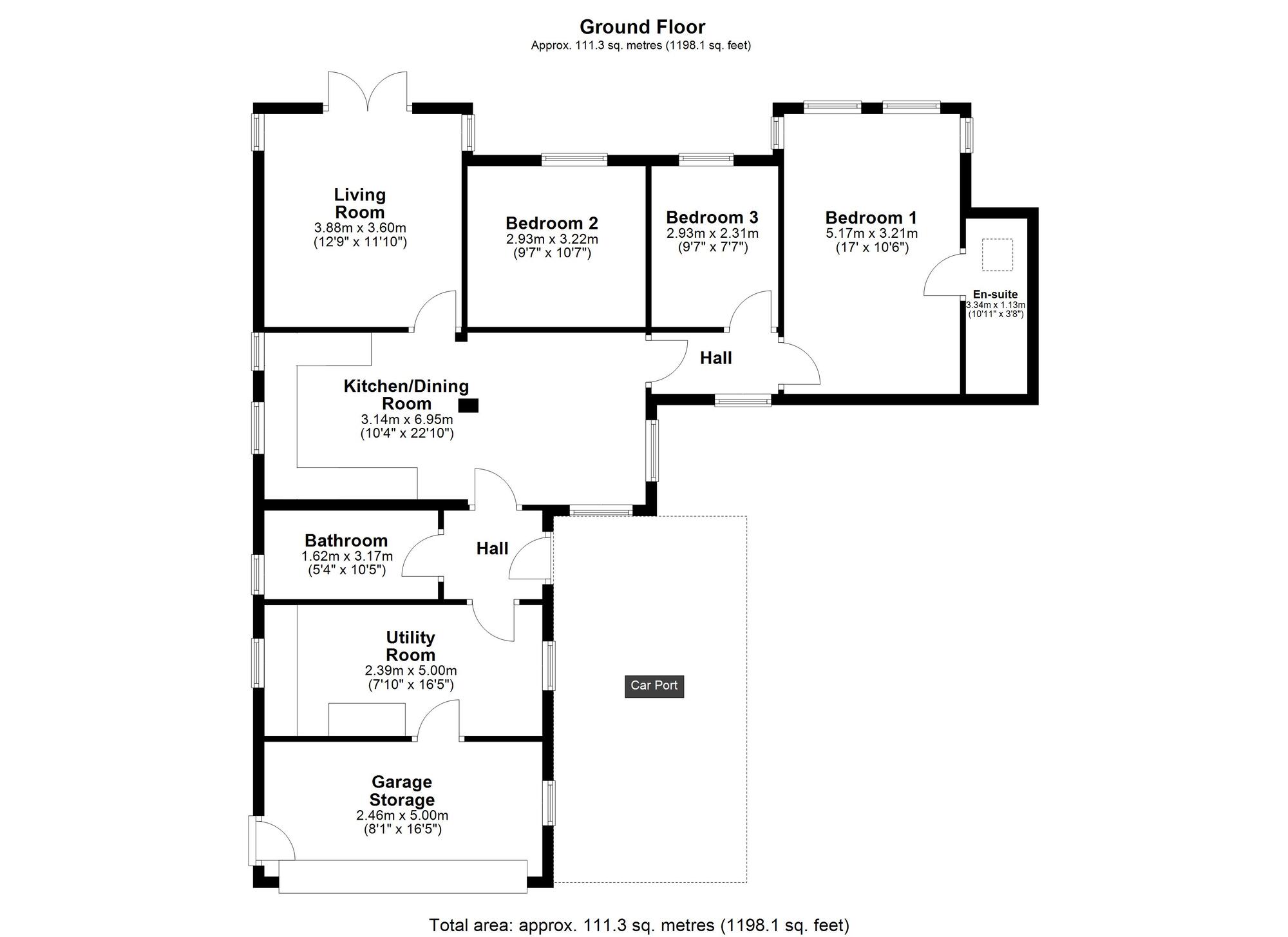 Floorplan of 3 bedroom Semi Detached Property for sale, Thornley Lane, Rowlands Gill, Tyne and Wear, NE39