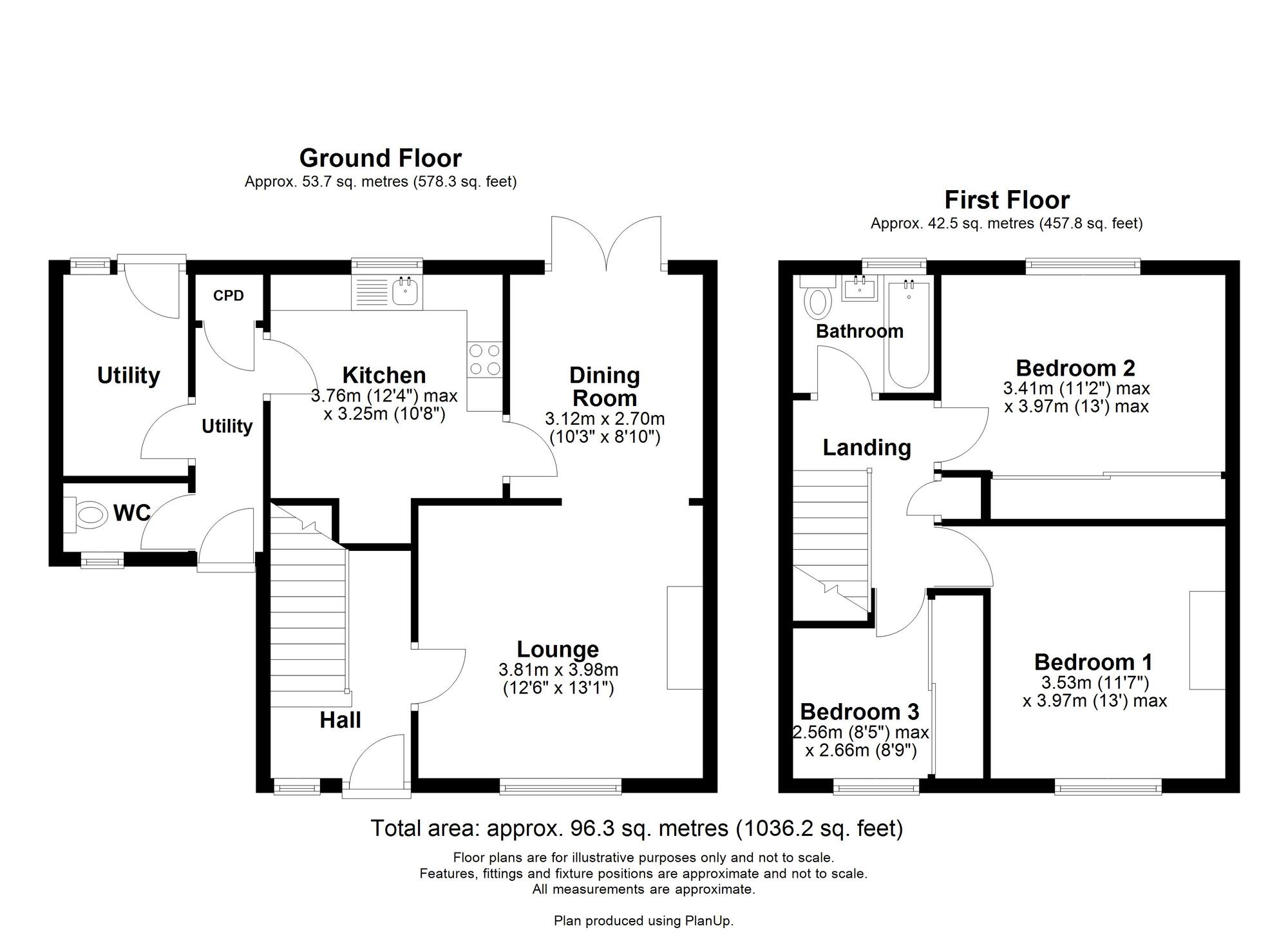 Floorplan of 3 bedroom Semi Detached House for sale, Leazes View, Rowlands Gill, Tyne and Wear, NE39