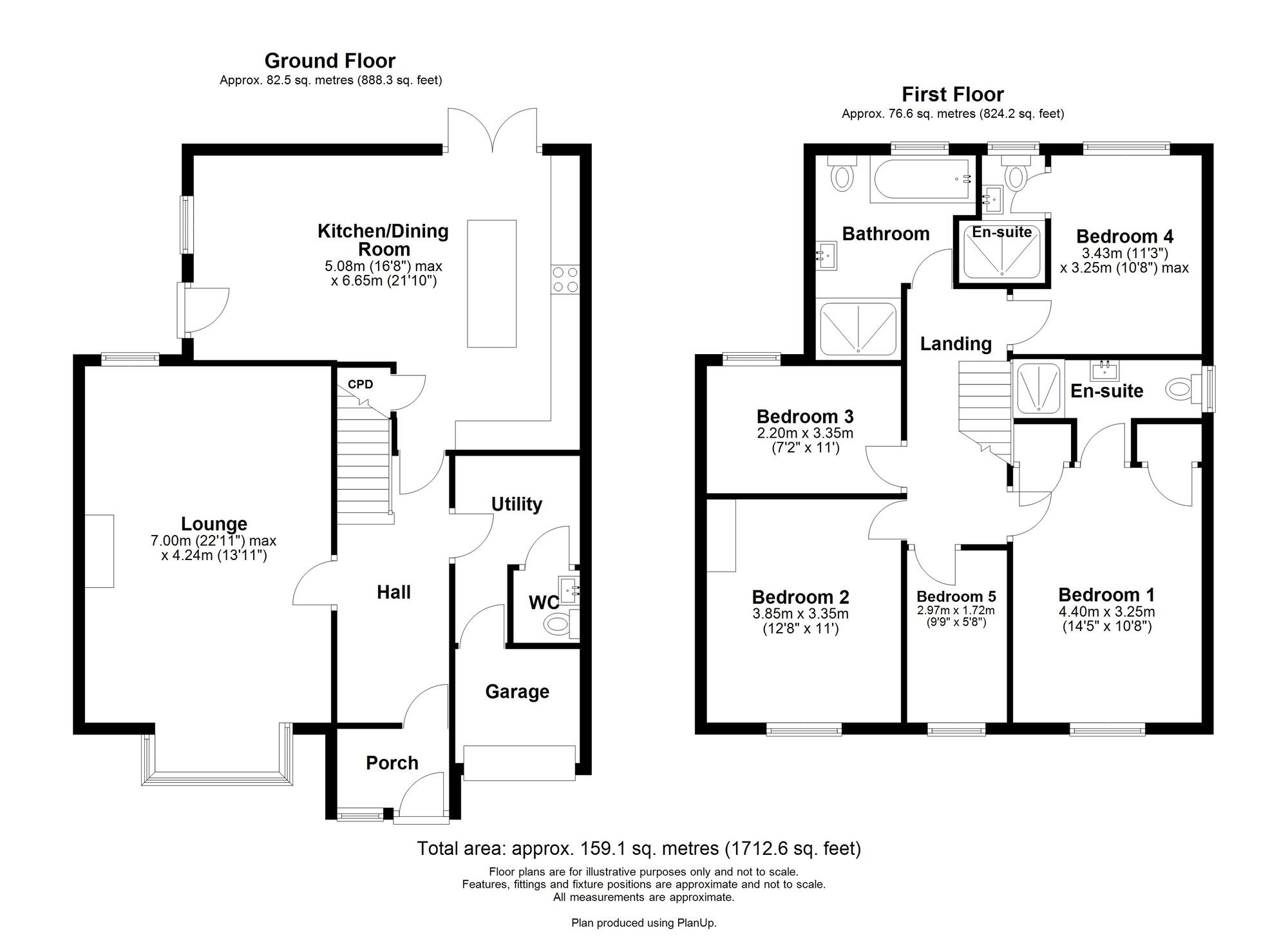 Floorplan of 5 bedroom Semi Detached House for sale, The Grove, Rowlands Gill, Tyne and Wear, NE39