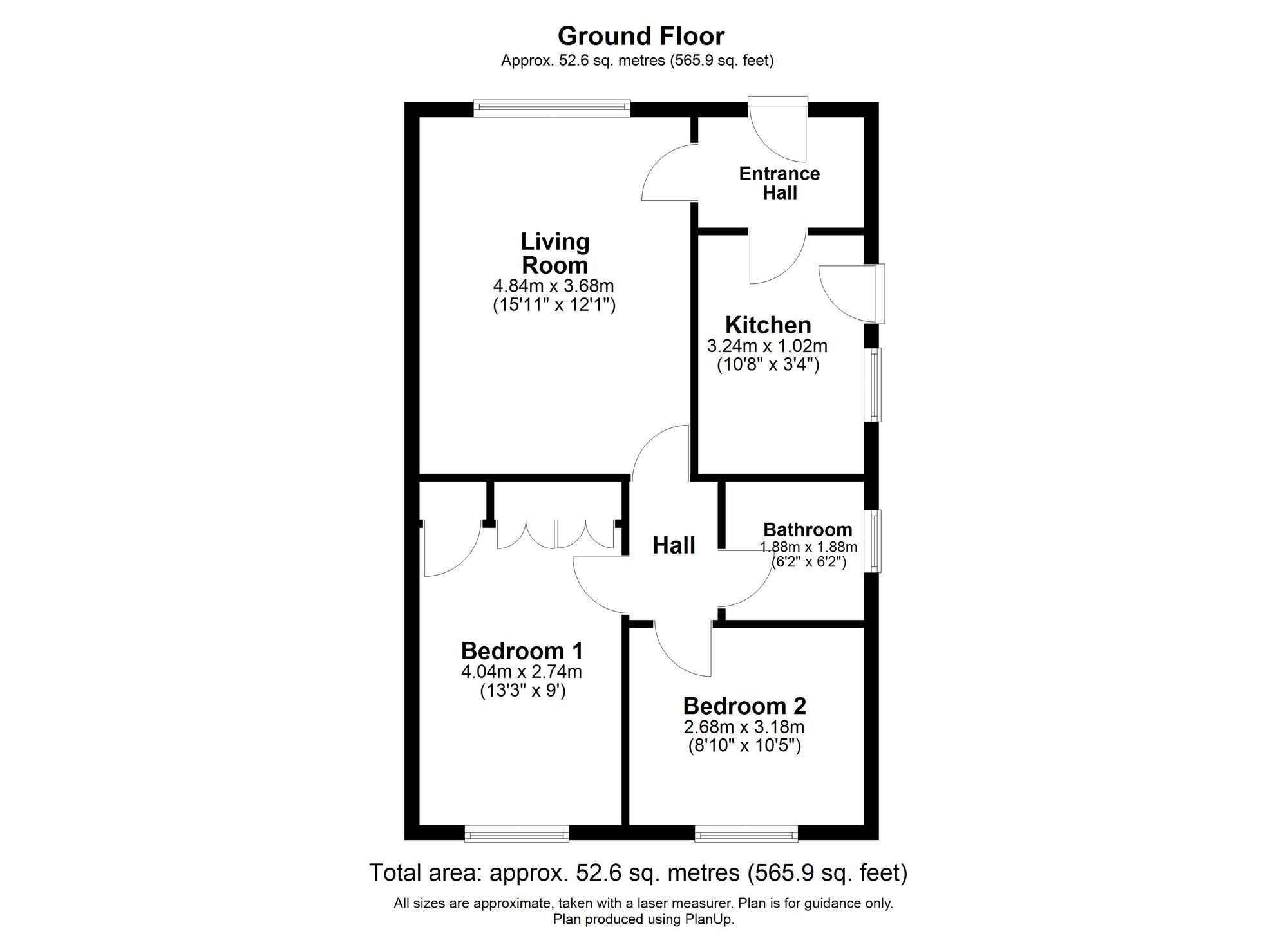 Floorplan of 2 bedroom Semi Detached Bungalow for sale, Brackenridge, Burnopfield, Durham, NE16