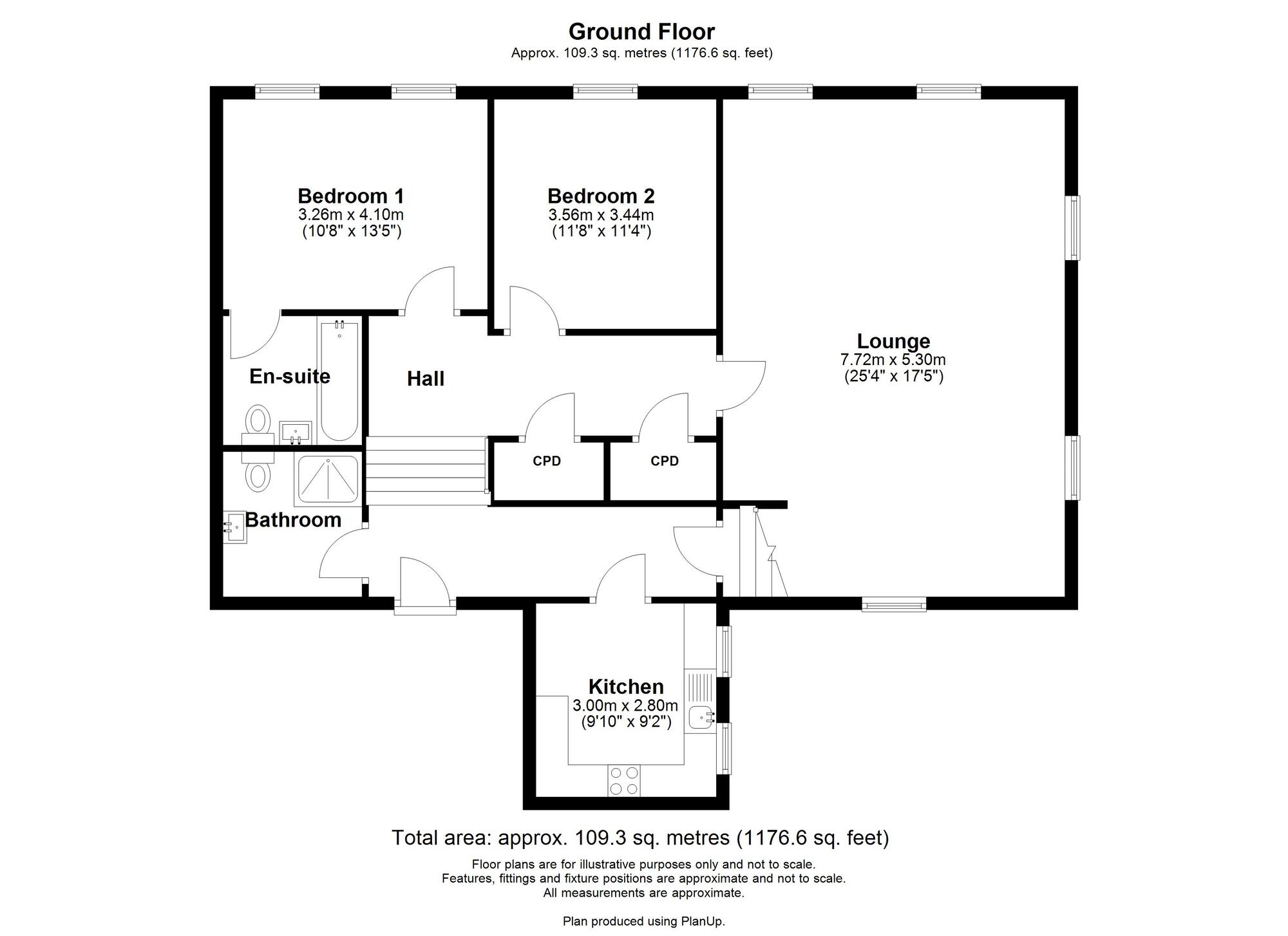 Floorplan of 2 bedroom  Flat for sale, Lintzford, Rowlands Gill, Durham, NE39
