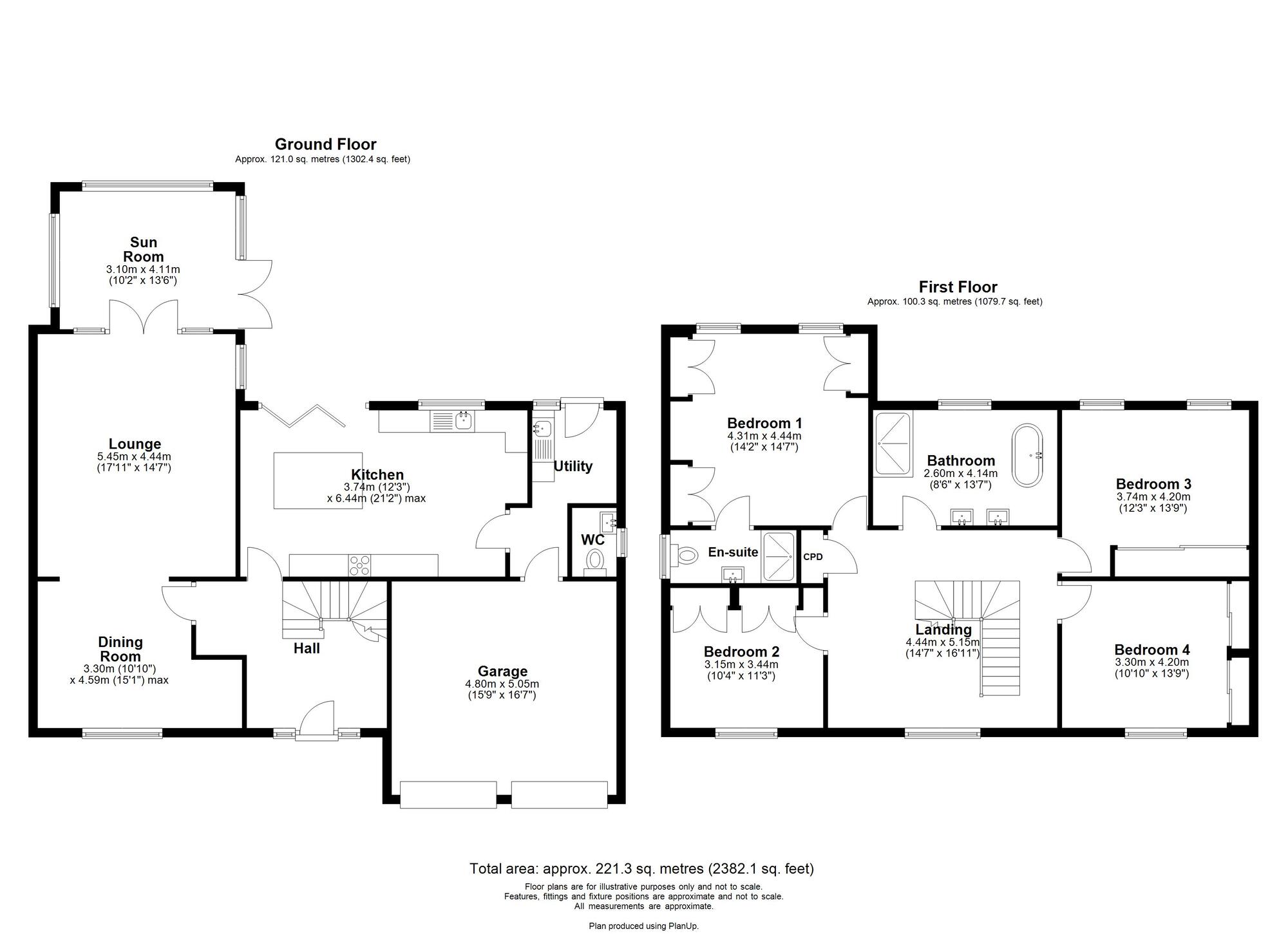 Floorplan of 4 bedroom Detached House for sale, High Spen Court, High Spen, Tyne and Wear, NE39