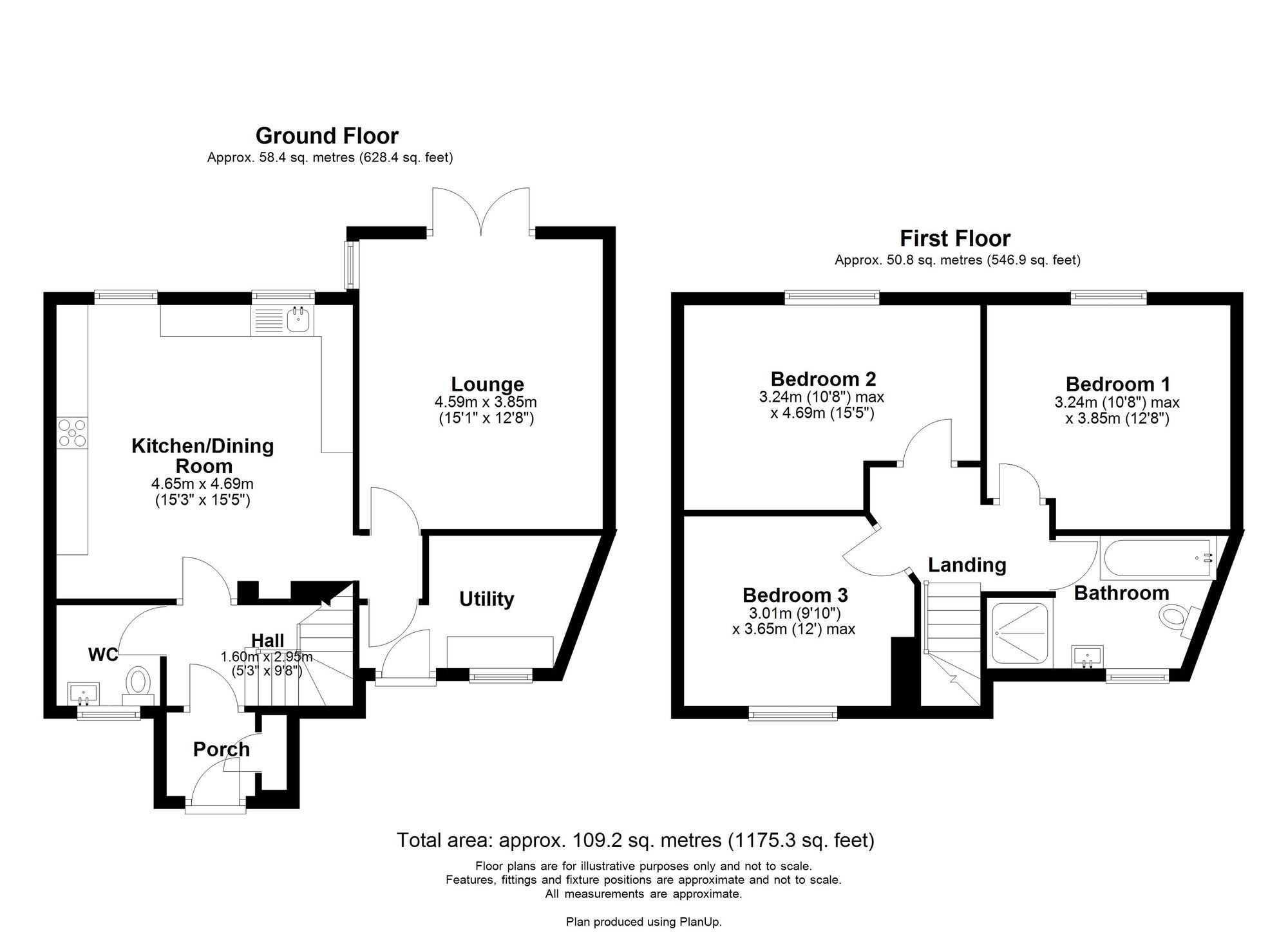 Floorplan of 3 bedroom Semi Detached House for sale, Stoker Terrace, High Spen, Tyne and Wear, NE39