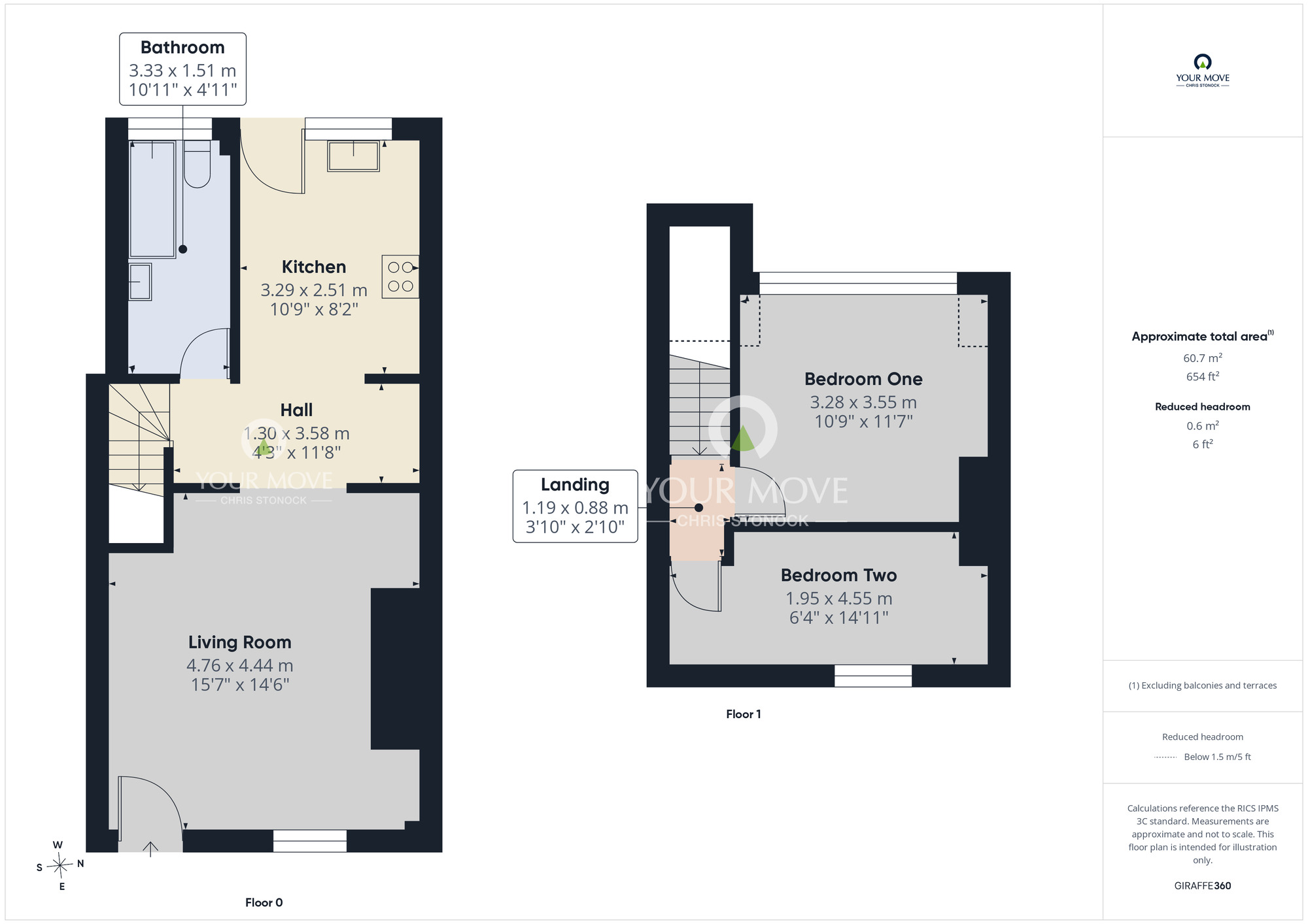 Floorplan of 2 bedroom Mid Terrace House to rent, Blyth Street, Chopwell, Tyne and Wear, NE17