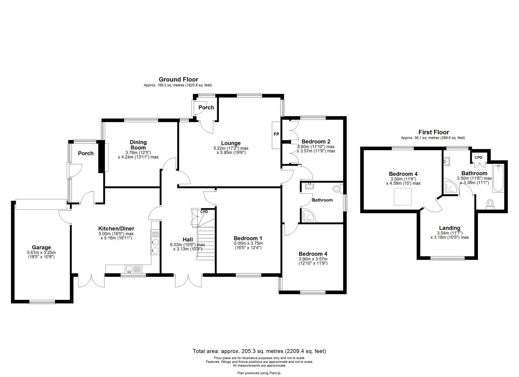 Floorplan of 4 bedroom Detached House for sale, Lodge Close, Hamsterley Mill, Rowlands Gill, NE39