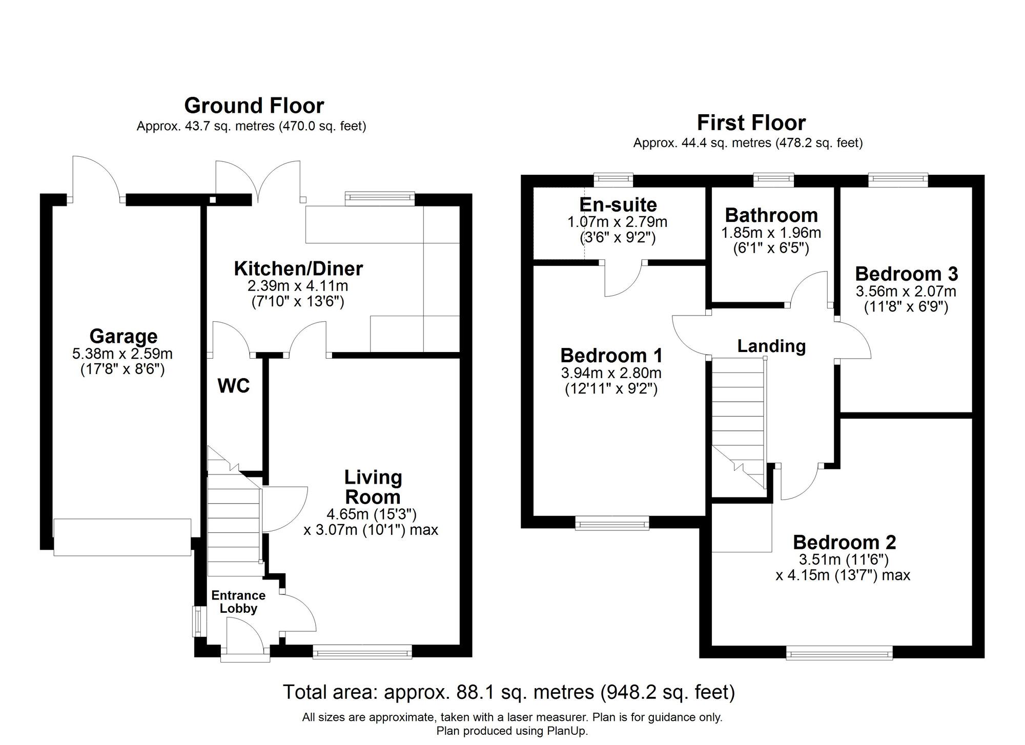 Floorplan of 3 bedroom Detached House for sale, George Close, Chopwell, Tyne and Wear, NE17