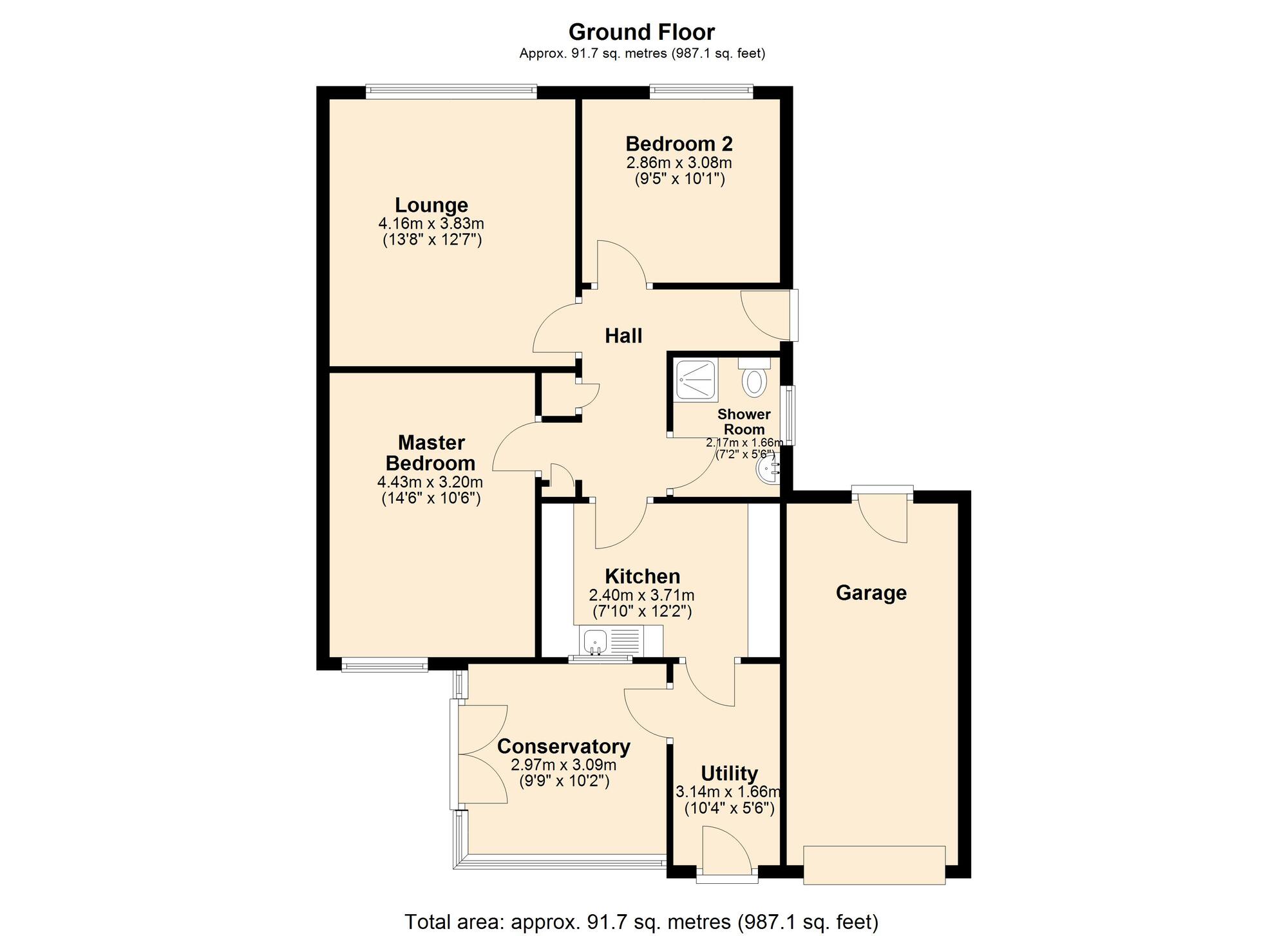 Floorplan of 2 bedroom Detached Bungalow for sale, Hartside Crescent, Winlaton, Blaydon, NE21