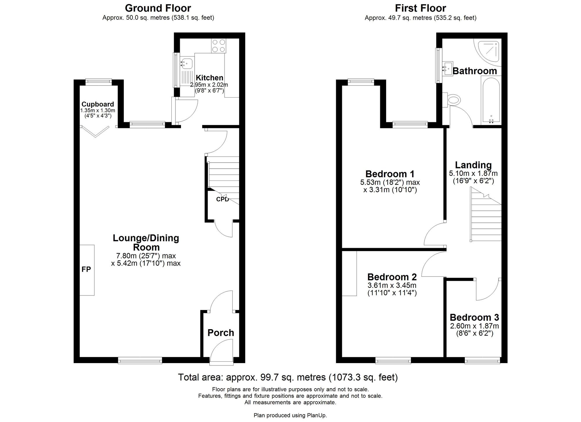 Floorplan of 3 bedroom Mid Terrace House for sale, Willow View, Burnopfield, Durham, NE16