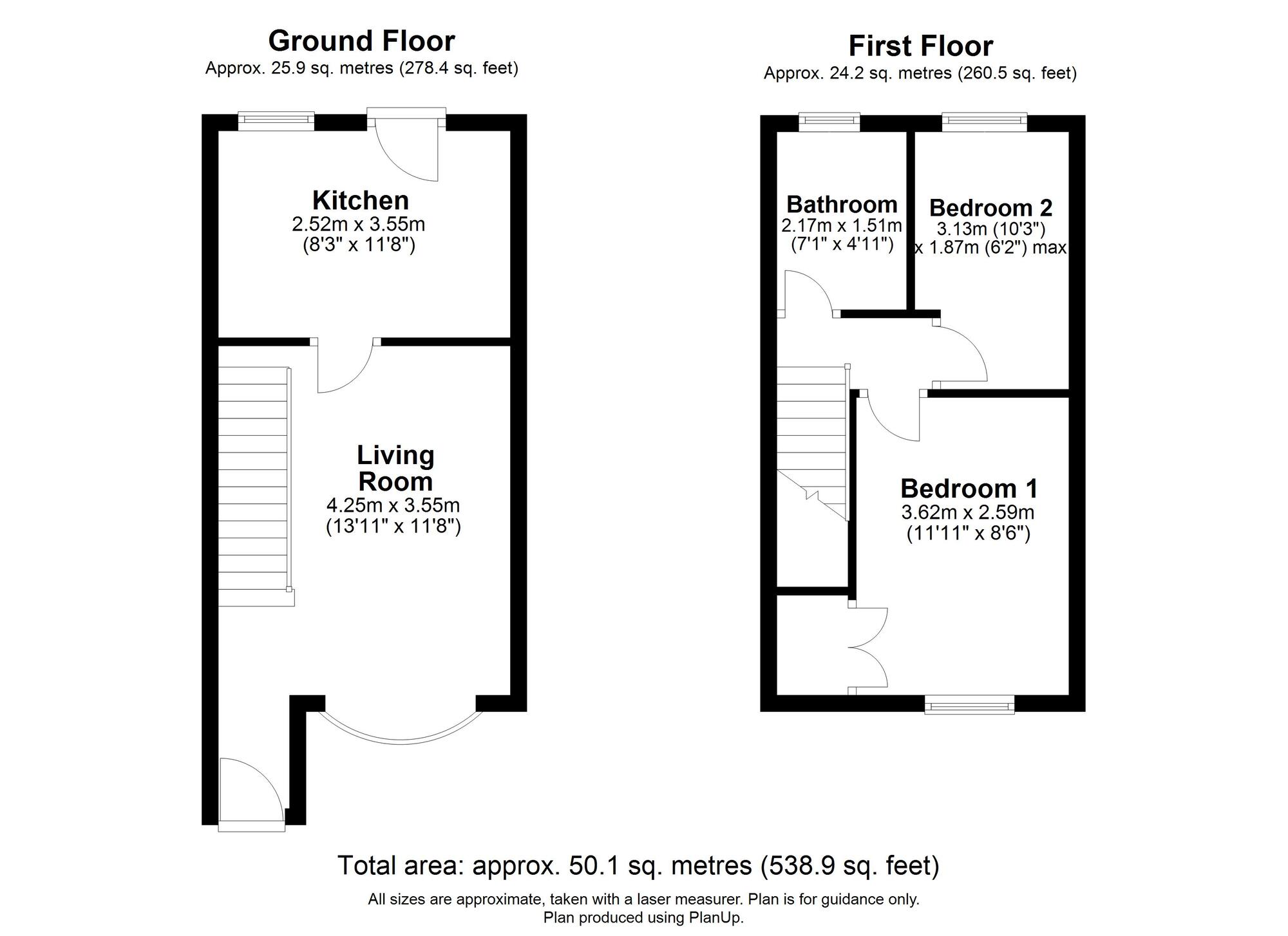 Floorplan of 2 bedroom Semi Detached House to rent, Spen Burn, High Spen, Tyne and Wear, NE39
