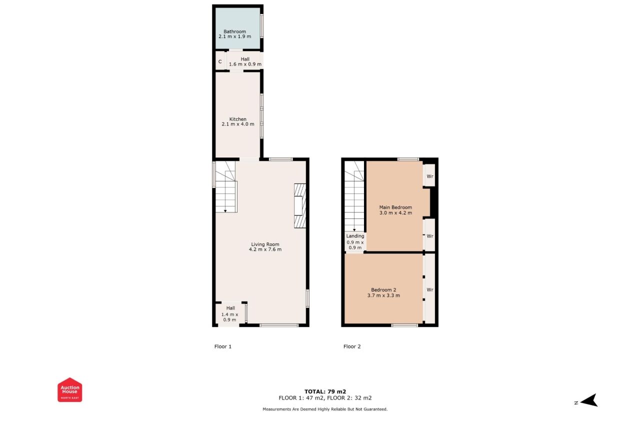 Floorplan of 2 bedroom Mid Terrace House for sale, Tweed Street, Chopwell, Tyne and Wear, NE17