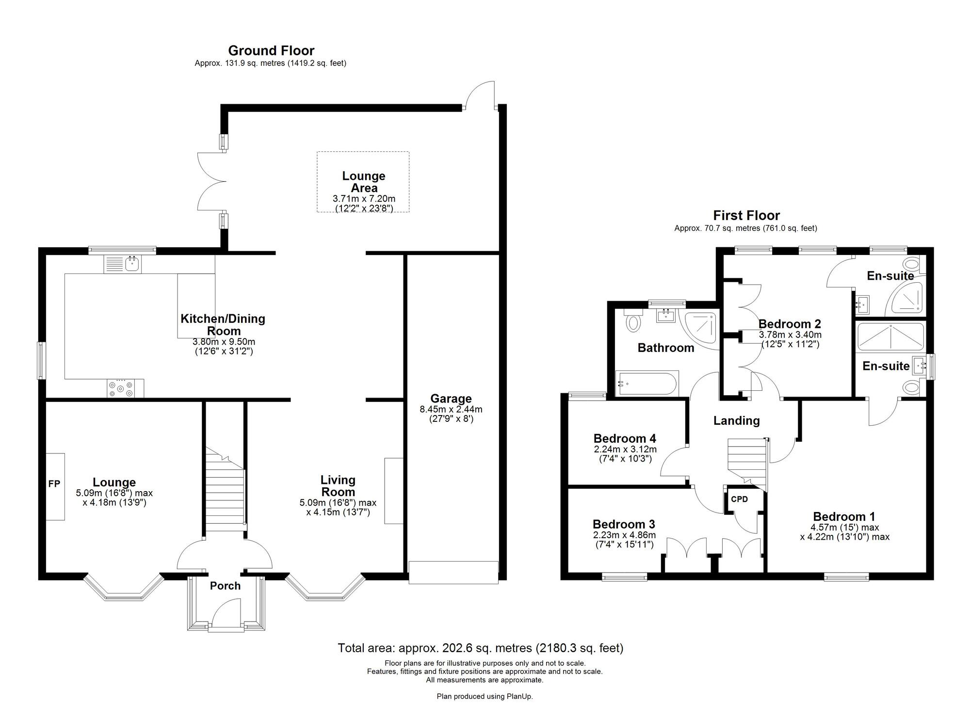 Floorplan of 4 bedroom Detached House for sale, Wingrove, Rowlands Gill, Tyne and Wear, NE39