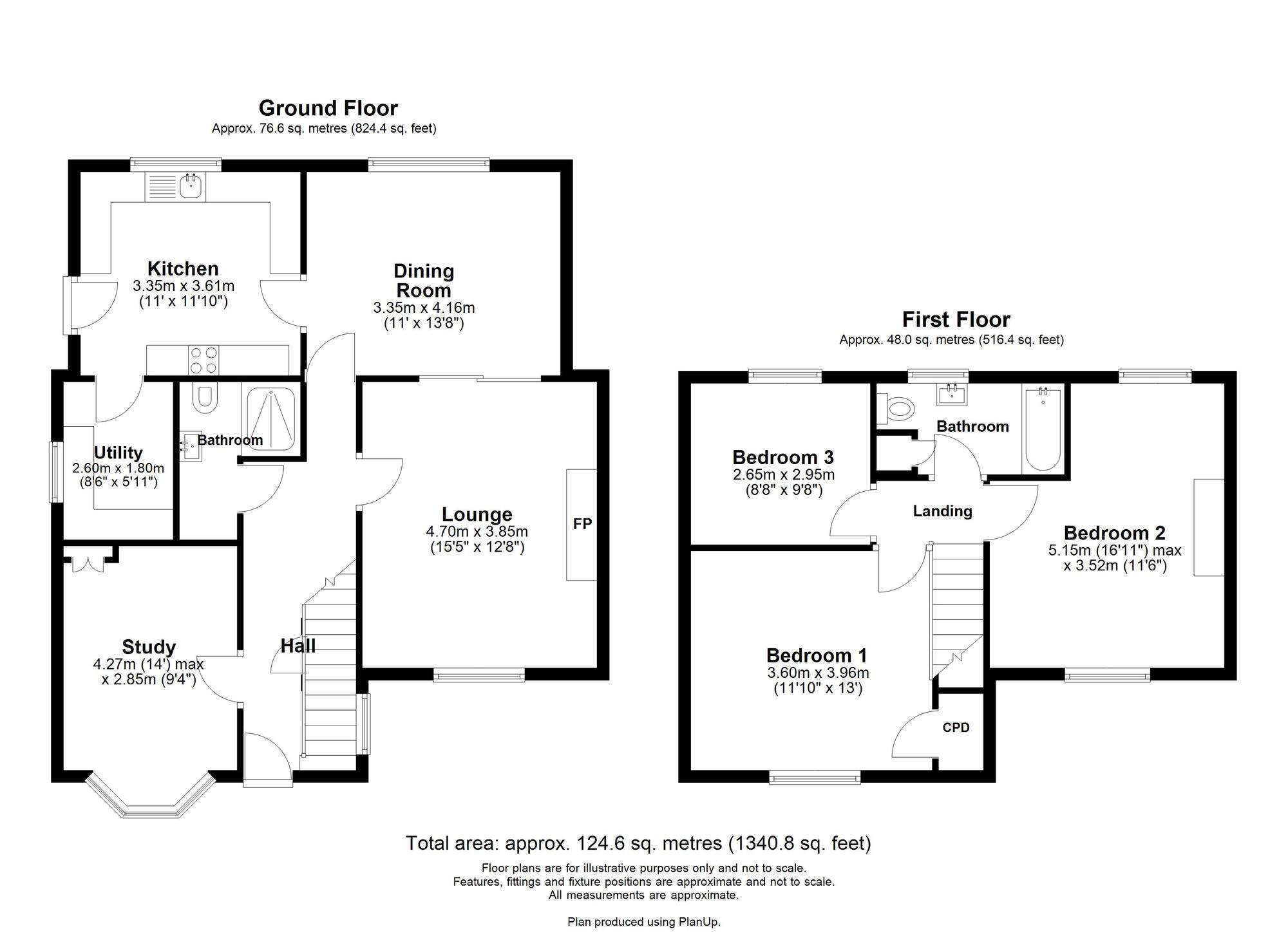 Floorplan of 3 bedroom Semi Detached House for sale, Station Road, Rowlands Gill, Tyne and Wear, NE39