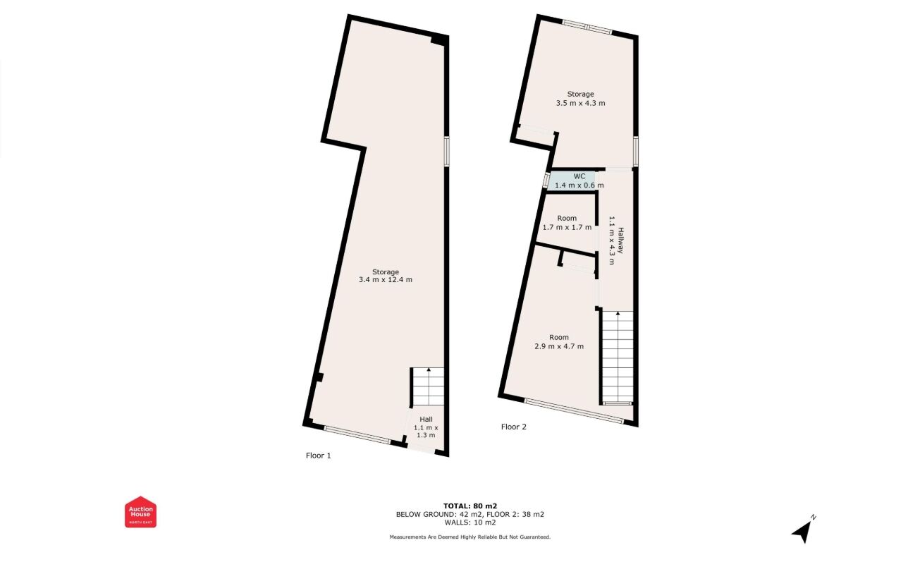 Floorplan of  Property for sale, Derwent Street, Chopwell, Tyne and Wear, NE17
