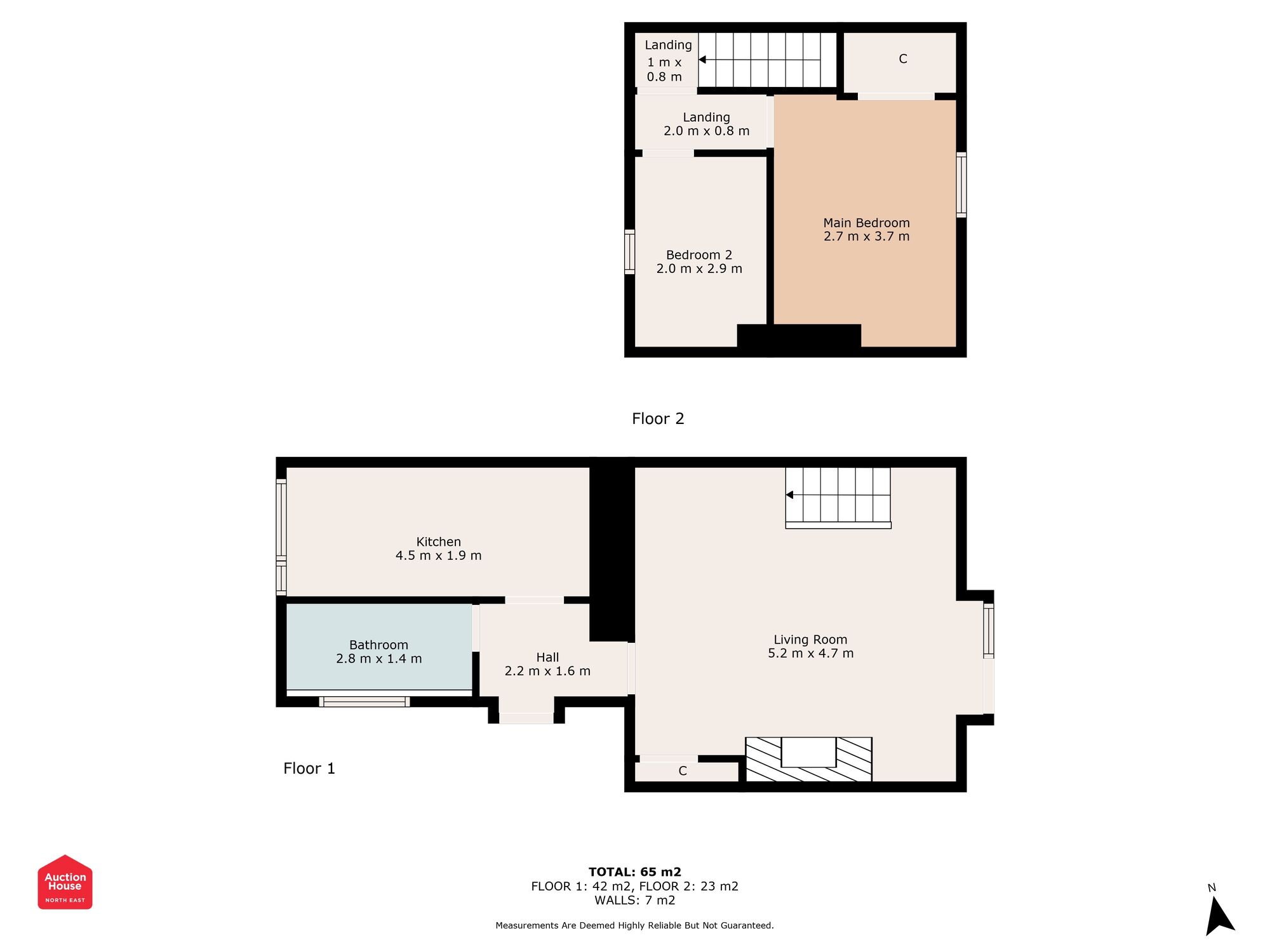 Floorplan of 2 bedroom Mid Terrace House for sale, Cowen Terrace, Rowlands Gill, Tyne and Wear, NE39