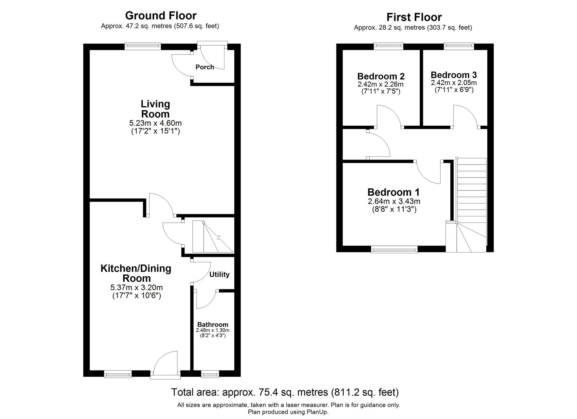 Floorplan of 3 bedroom Mid Terrace House for sale, Thames Street, Chopwell, Tyne and Wear, NE17