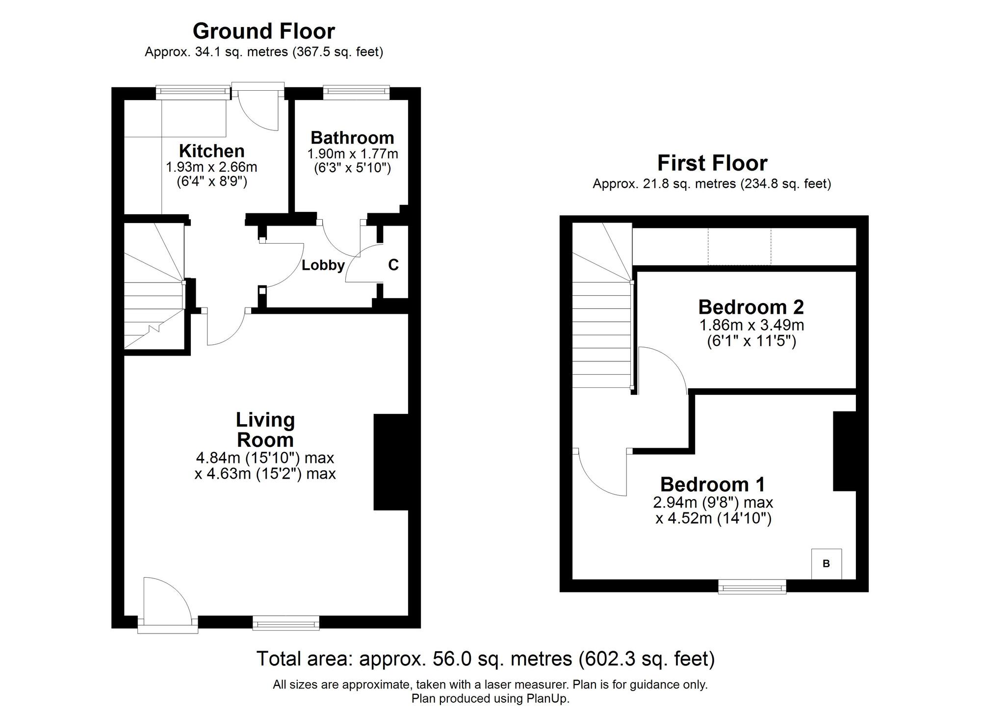 Floorplan of 2 bedroom Mid Terrace House to rent, Tees Street, Chopwell, Tyne and Wear, NE17