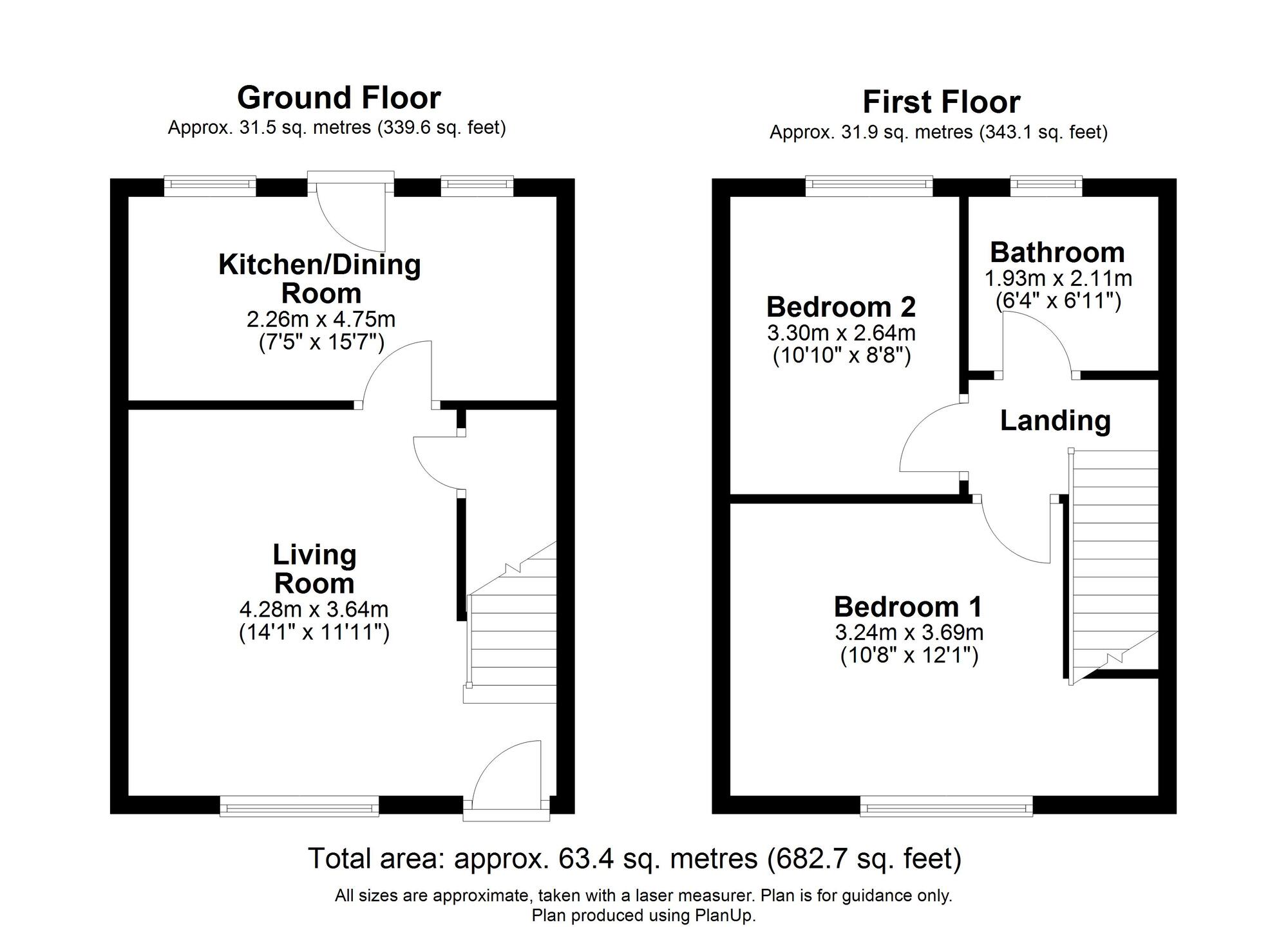 Floorplan of 2 bedroom Mid Terrace House for sale, Nelson Terrace, Chopwell, Tyne and Wear, NE17