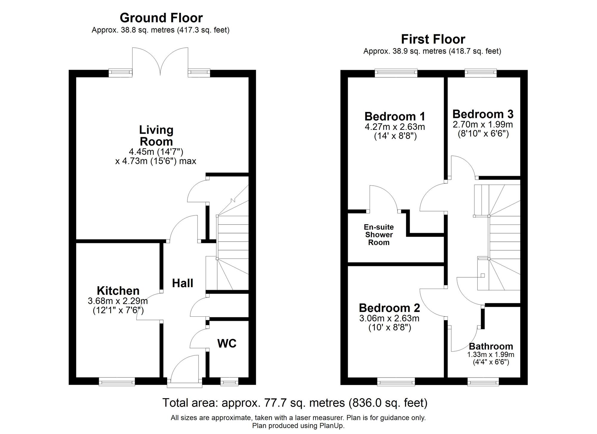 Floorplan of 3 bedroom Mid Terrace House to rent, Aspen Grove, Burnopfield, Durham, NE16